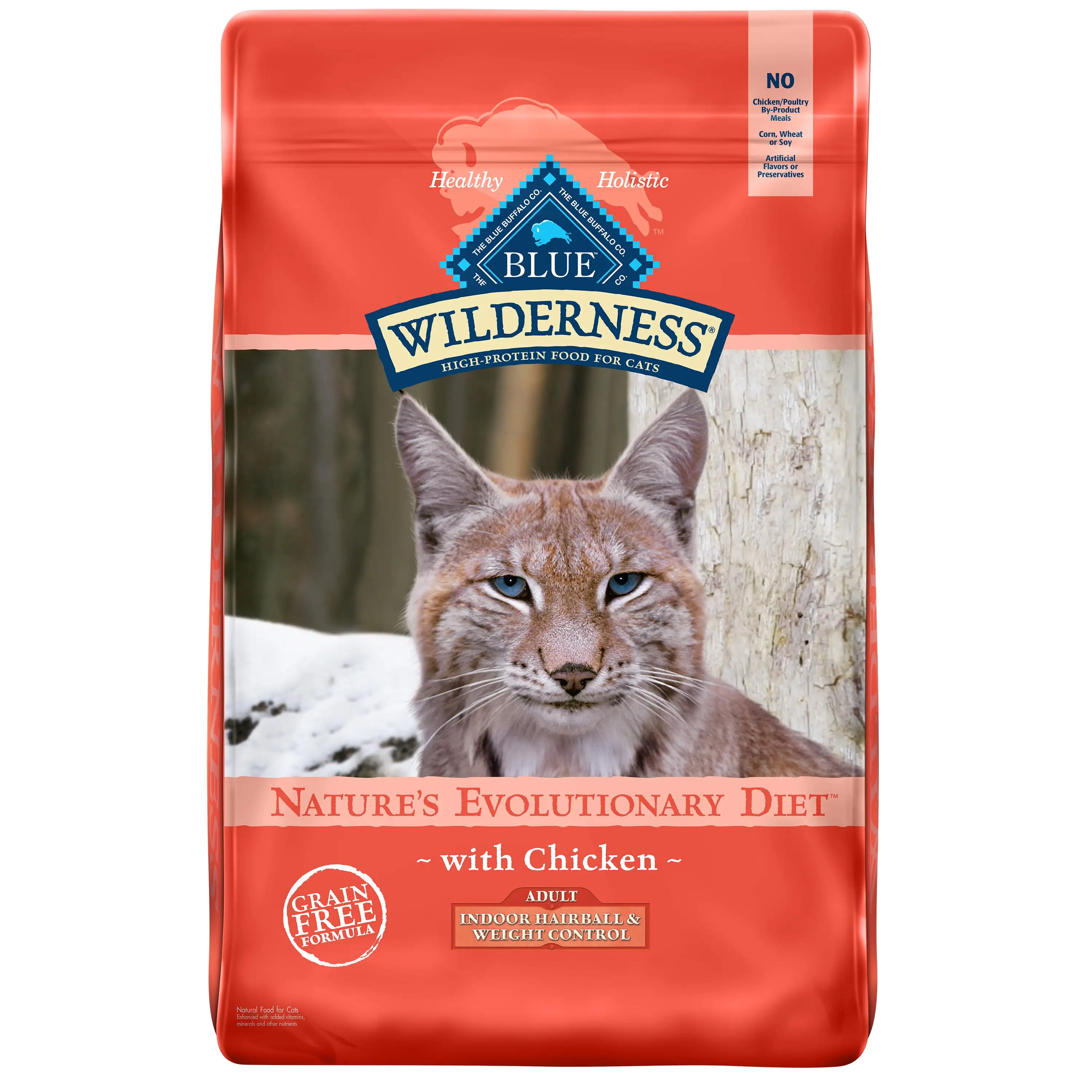 Blue Buffalo Wilderness High Protein Indoor Hairball & Weight Control Chicken Dry Cat Food for Adult Cats. Grain-Free. 9.5 lb. Bag