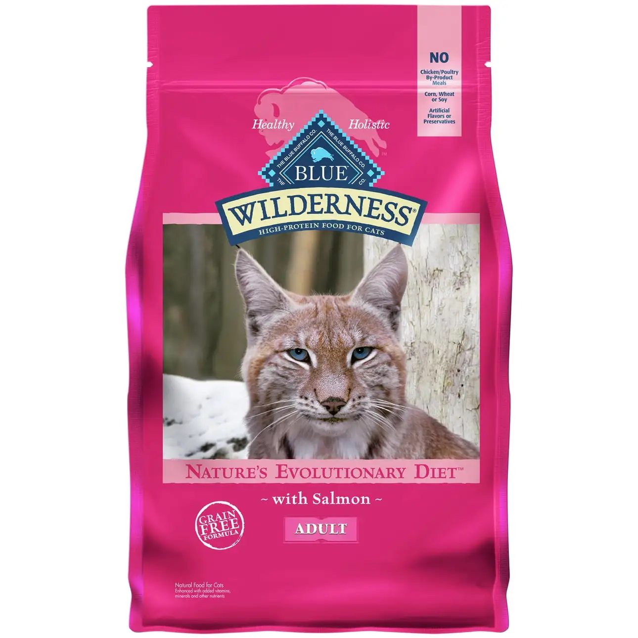 Blue Buffalo Wilderness High Protein Salmon Dry Cat Food for Adult Cats. Grain-Free. 4 lb. Bag