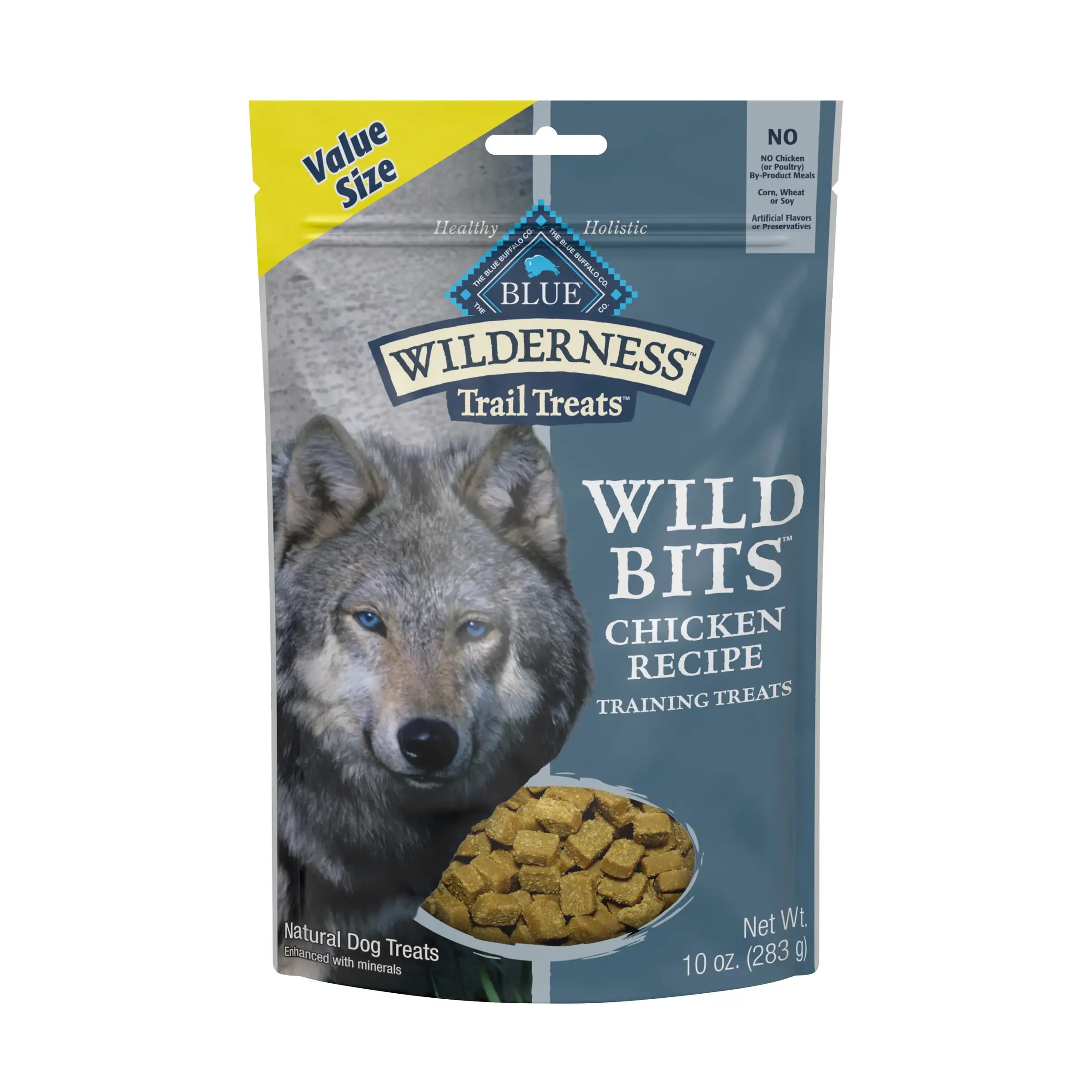 Blue Buffalo Wilderness Trail Treats Wild Bits High Protein Training Treats Chicken Flavor Soft Treats for Dogs. Grain-Free. 10 oz. Bag