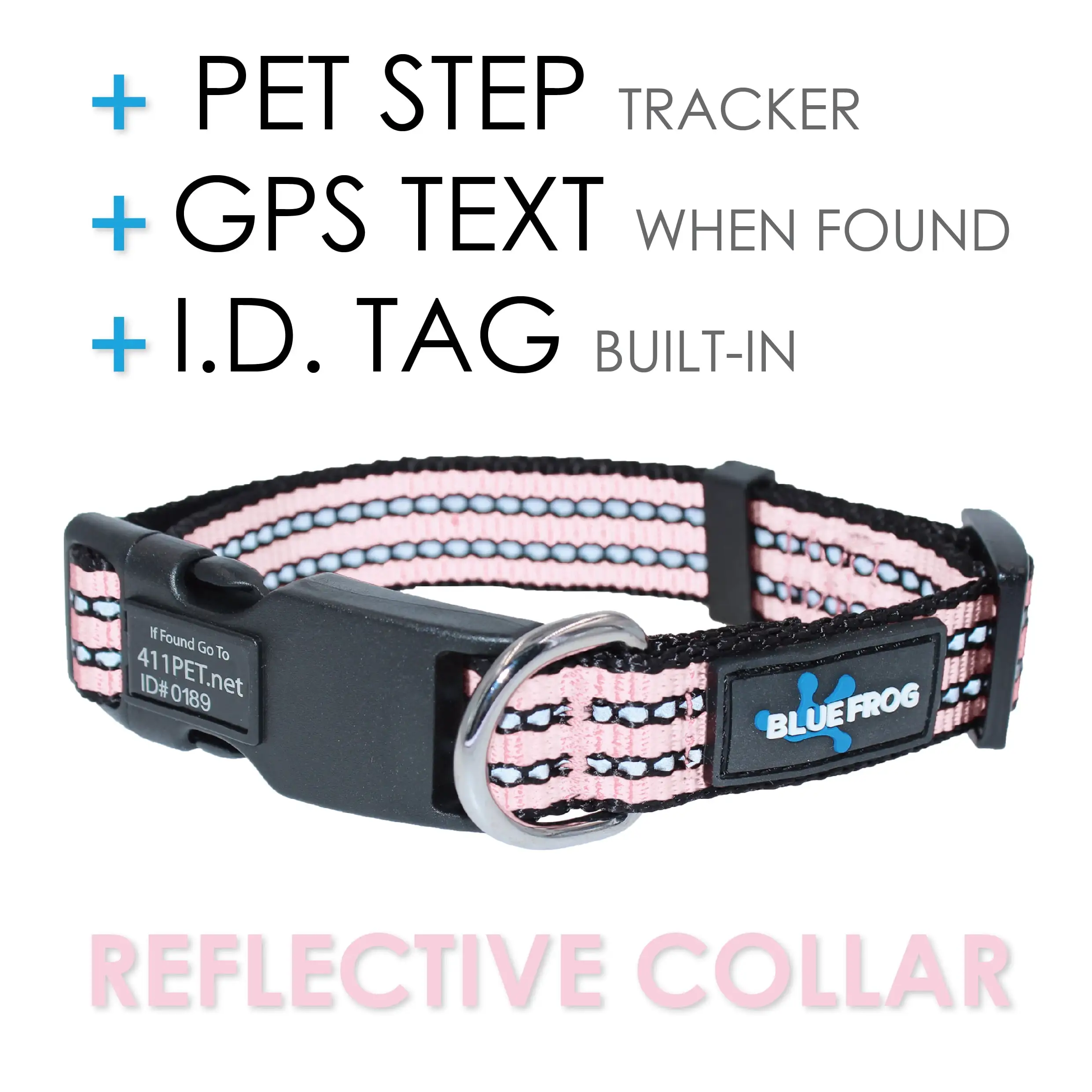 Blue Frog Track N Guard Protective GPS Tracking Dog Collar. Rose Gold. Large