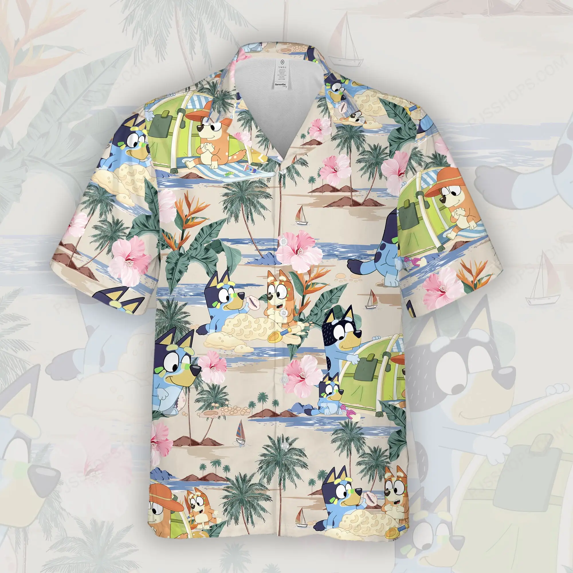 Bluey Dog Hawaiian Shirt. Bluey Dog Shirt. Bluey Dog Shirt. Gifts For Dad