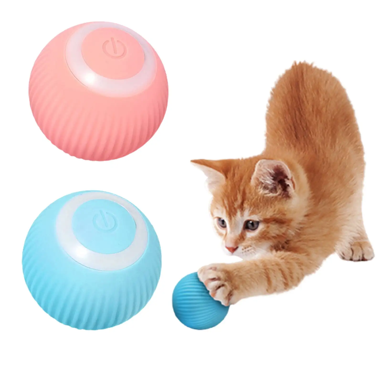 Bobasndm Smart Interactive Cat Toy. Automatic Moving Bouncing Rolling for Indoor Cat . Self Rotating with Lights and Bell