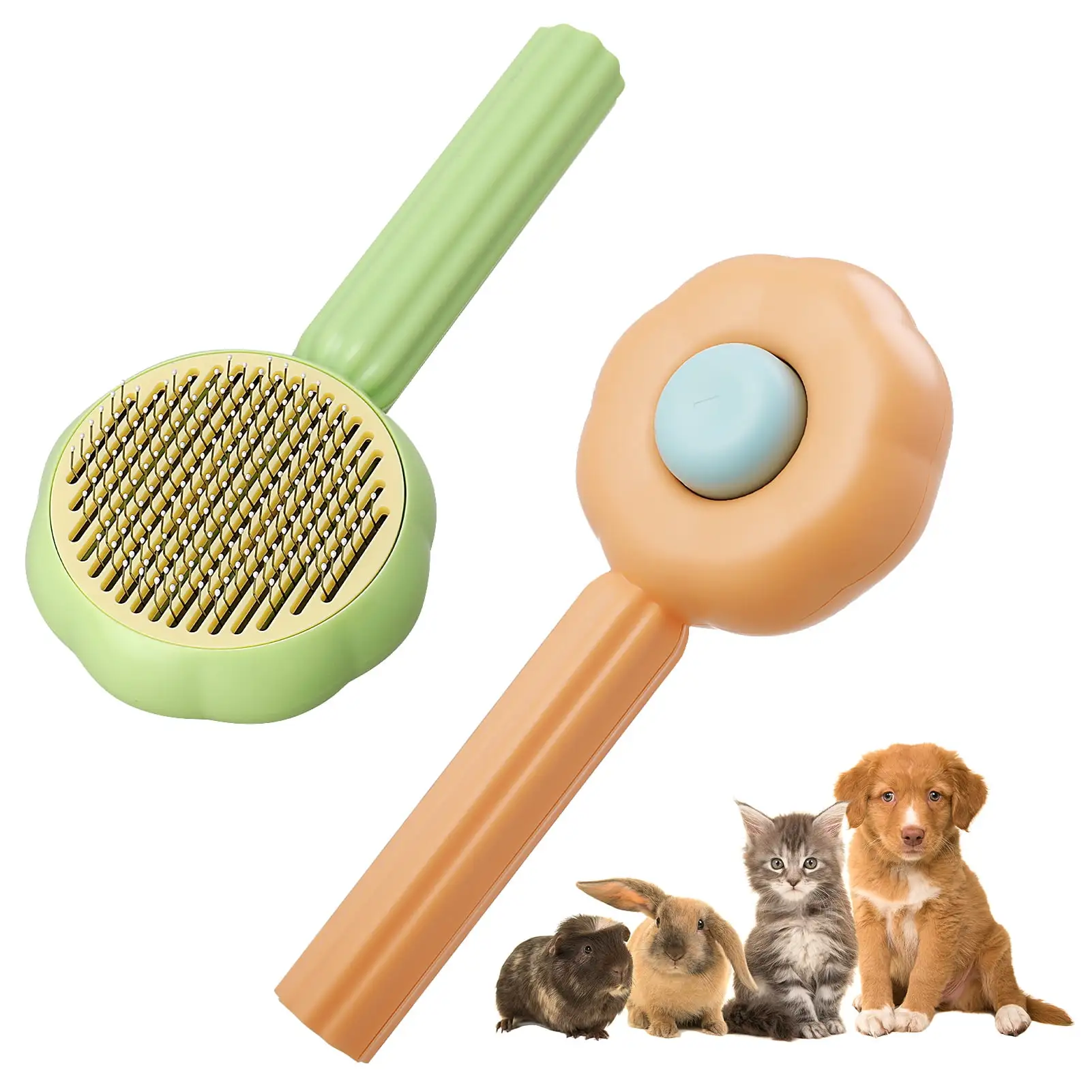 Bocaoying 2 Pack Pet Hair Brush. Cat Brushes for Indoor Cats. Pet Grooming Brush. Pet Hair Cleaner Brush for Removing Tangles Loose Fur.Grooming Long and Short Haired Pet