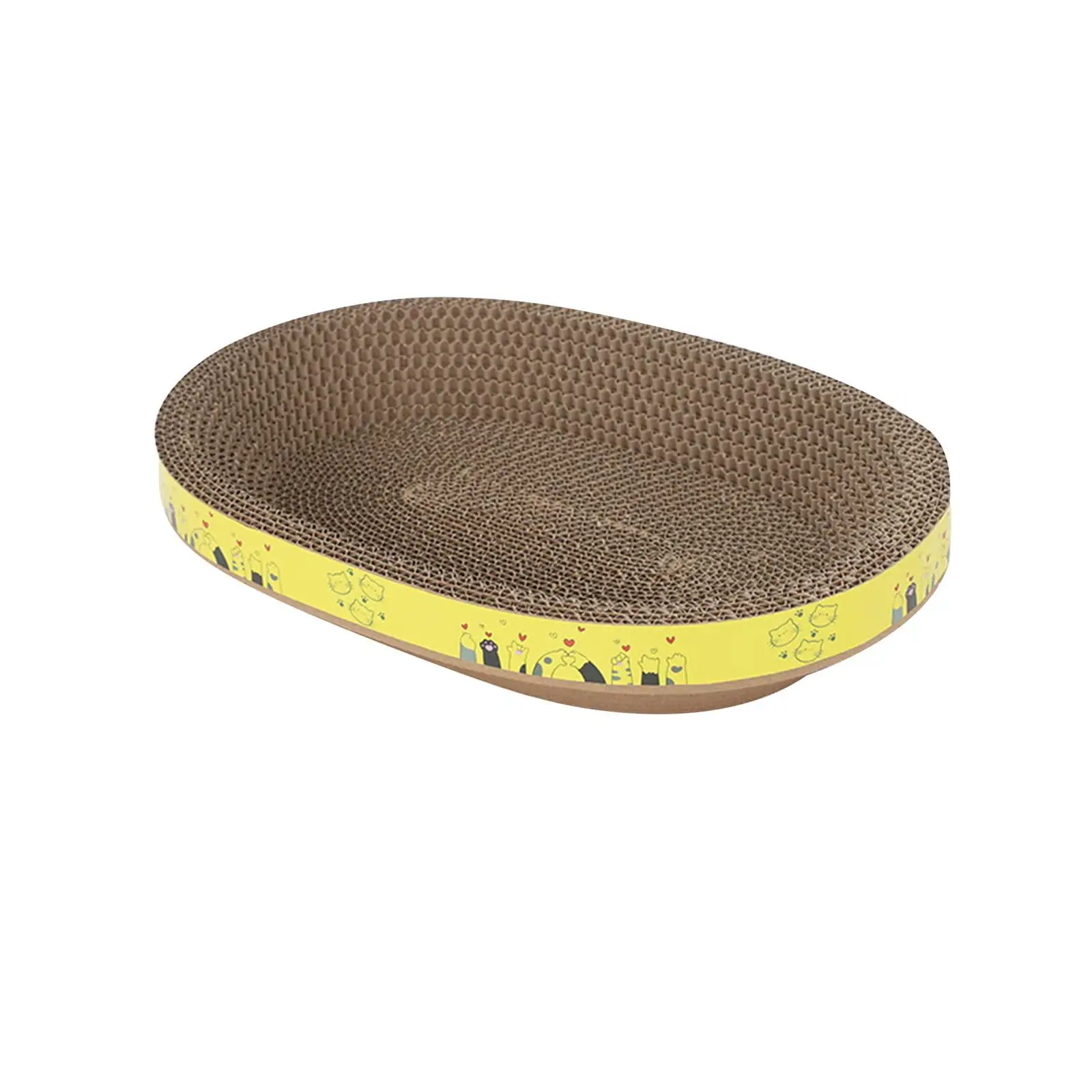 Bowl Shaped Plate Cat Scratcher Cardboard Cat Scratch Pad Nest Furniture Protector Wear Resistant Cat Scratching Bed for for Indoor Cats L