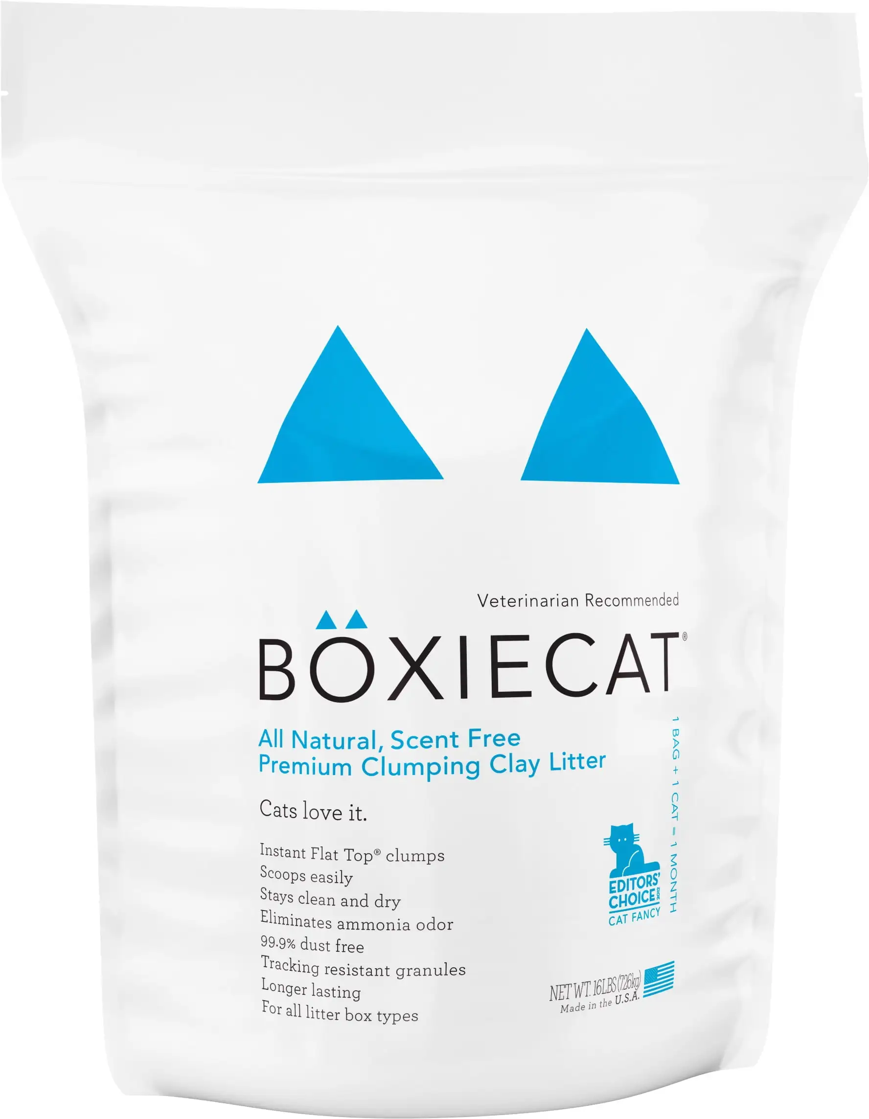 Boxiecat All Natural. Scent Free. Premium Clumping Clay Litter. 16 lb.