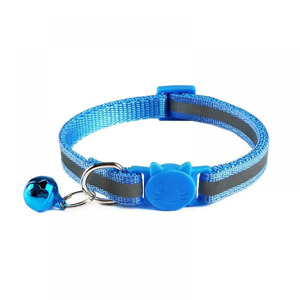 Breakaway Cat Collar with Reflective Nylon Strip and Bell. Safe and Durable. Reflective Cat Collars with Bells. Safety Buckle Kitten Collar. Adjustable. Ideal for Girl Male Cats. Pet Supplies