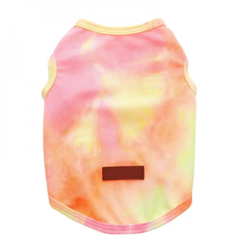 Breathable Dog Clothes Colorful Tie-Dye Dog Vest For Small Medium Dog Cotton Dog Shirt Sweatshirt Clothing For Cat Pet Apparels