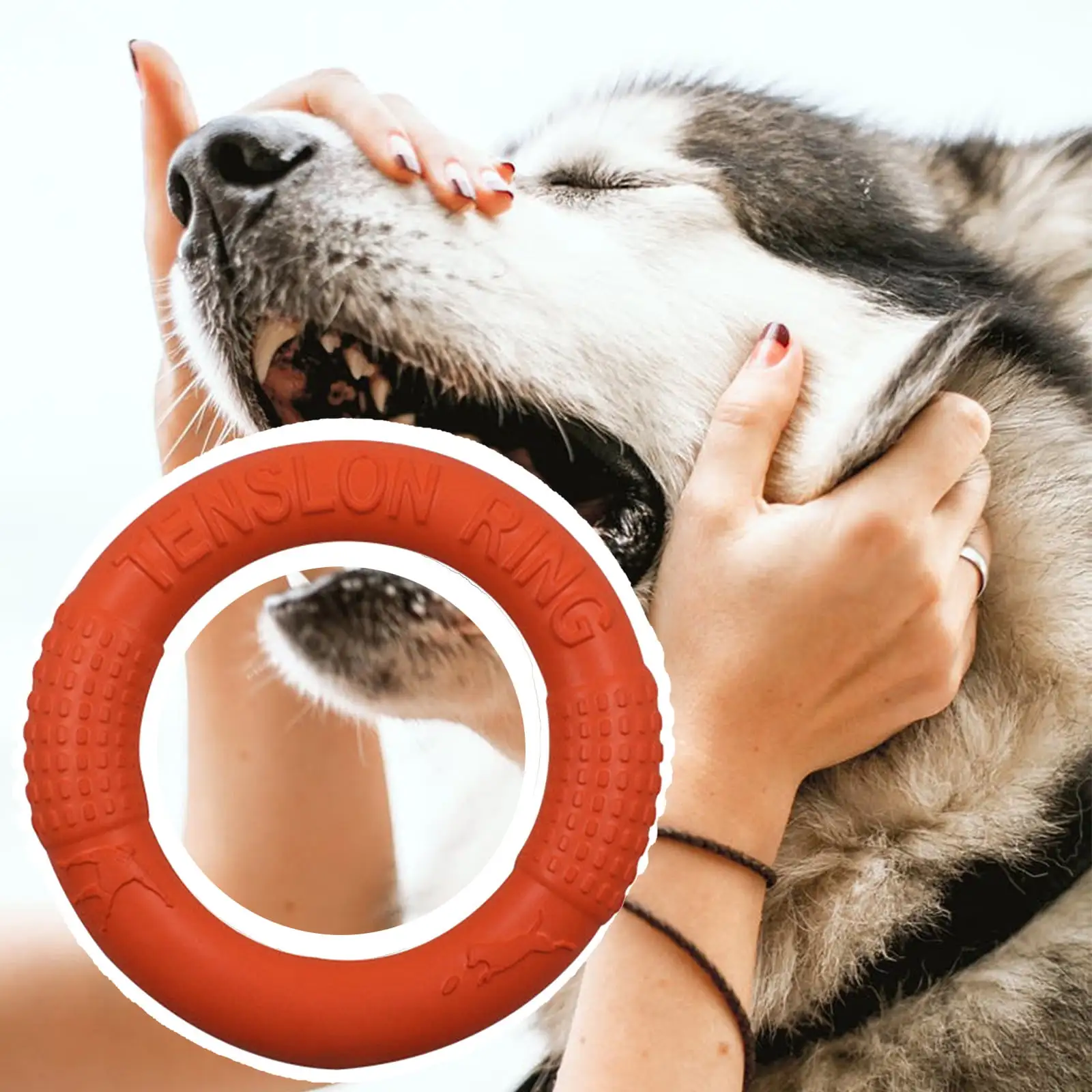 Brother Teddy Dog Ring Toys Indestructible Dog Toys Dog Chewing Ring Toy Flying Discs Floating Dog Training Tools Dog Fetch Toy for Small Medium Large Dogs Throwing Orange 18cm/7.09