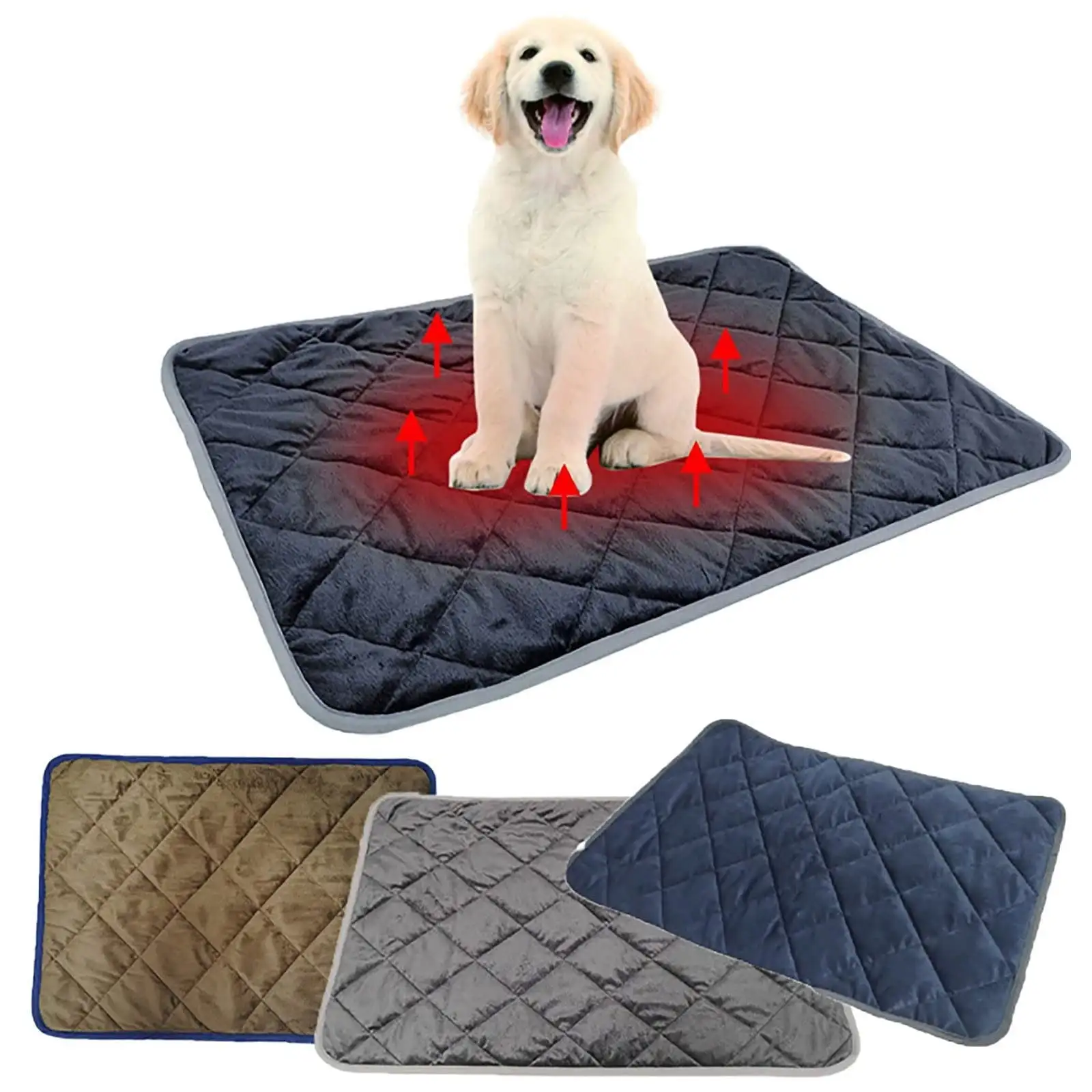 Brother Teddy Self Warming Bed for Cat Dog 15.74X19.68 Waterproof Non Slip Wee Wee Pad.Heating Pad . Absorbent and Leakproof Training Mats for Potty. Crate. Playpen. Bed. Sofa for Cat Dog Brown