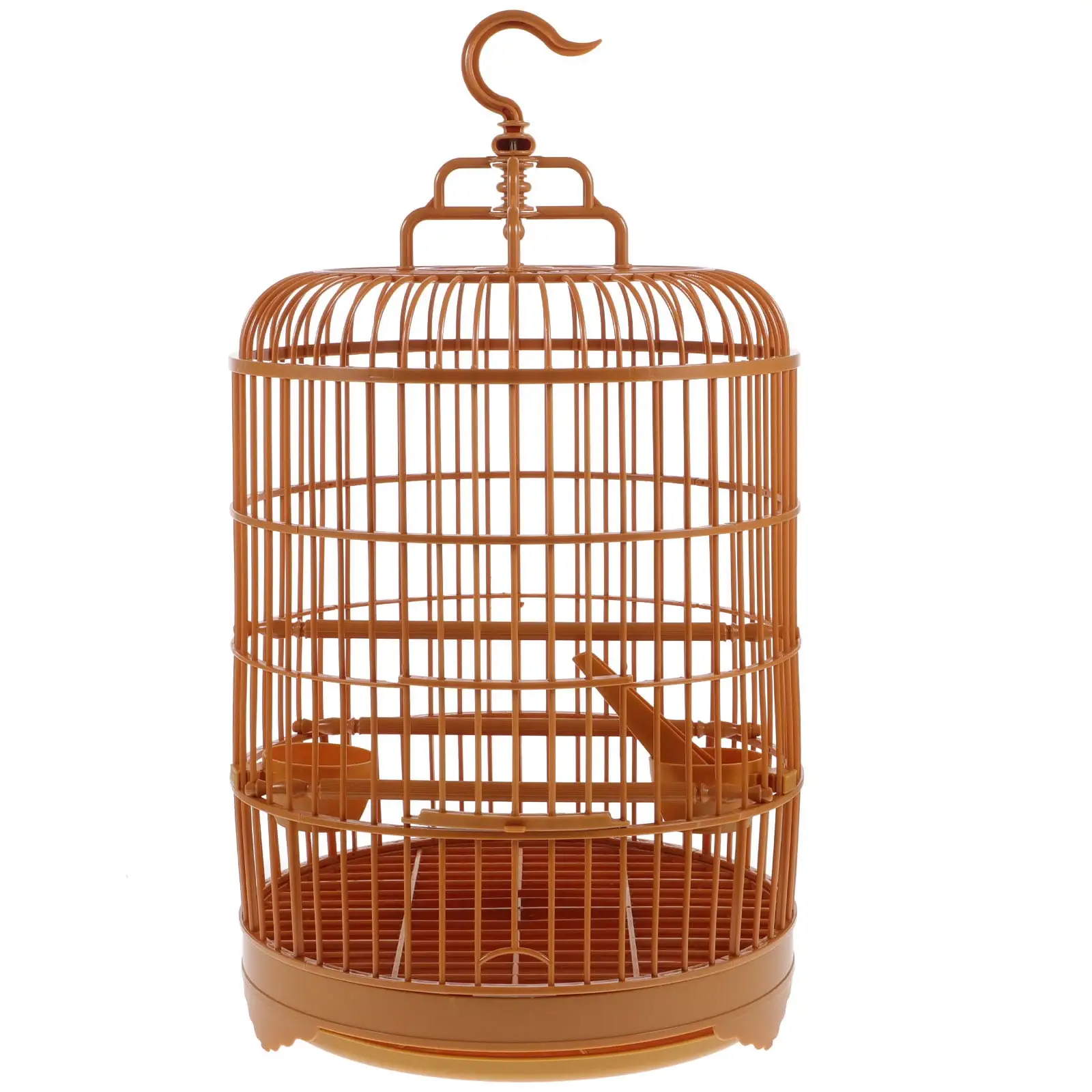 Budgie Cage Bird Carrier Set - Round Plastic Cage for Small Birds