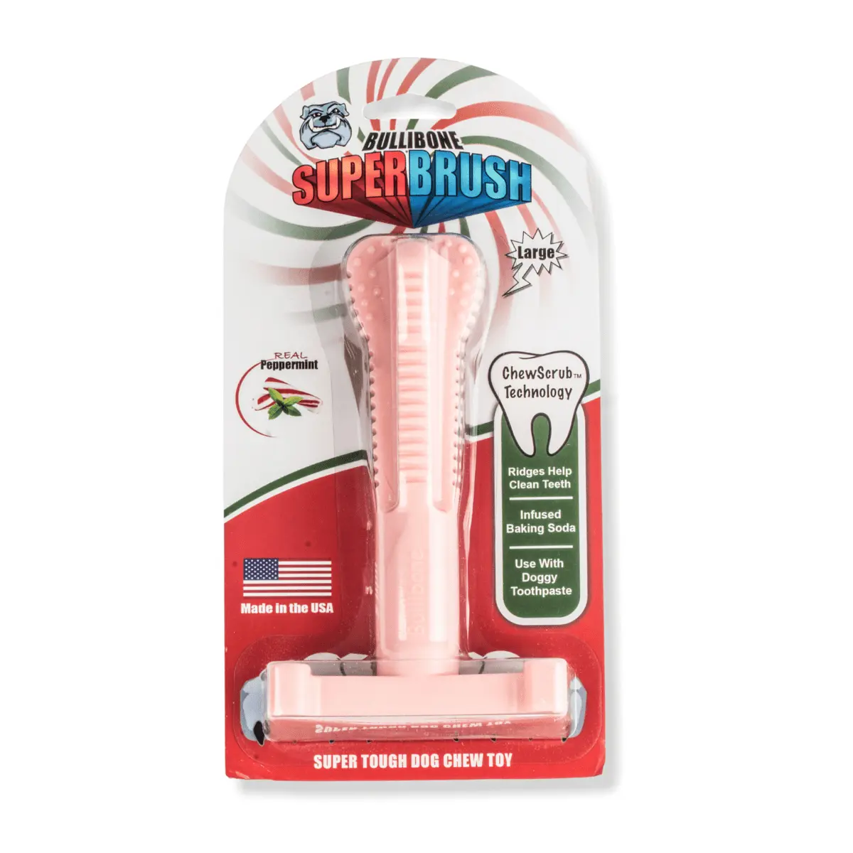 Bullibone Chew Dog Toys. Peppermint SuperBrush. Long Lasting Nylon - Single