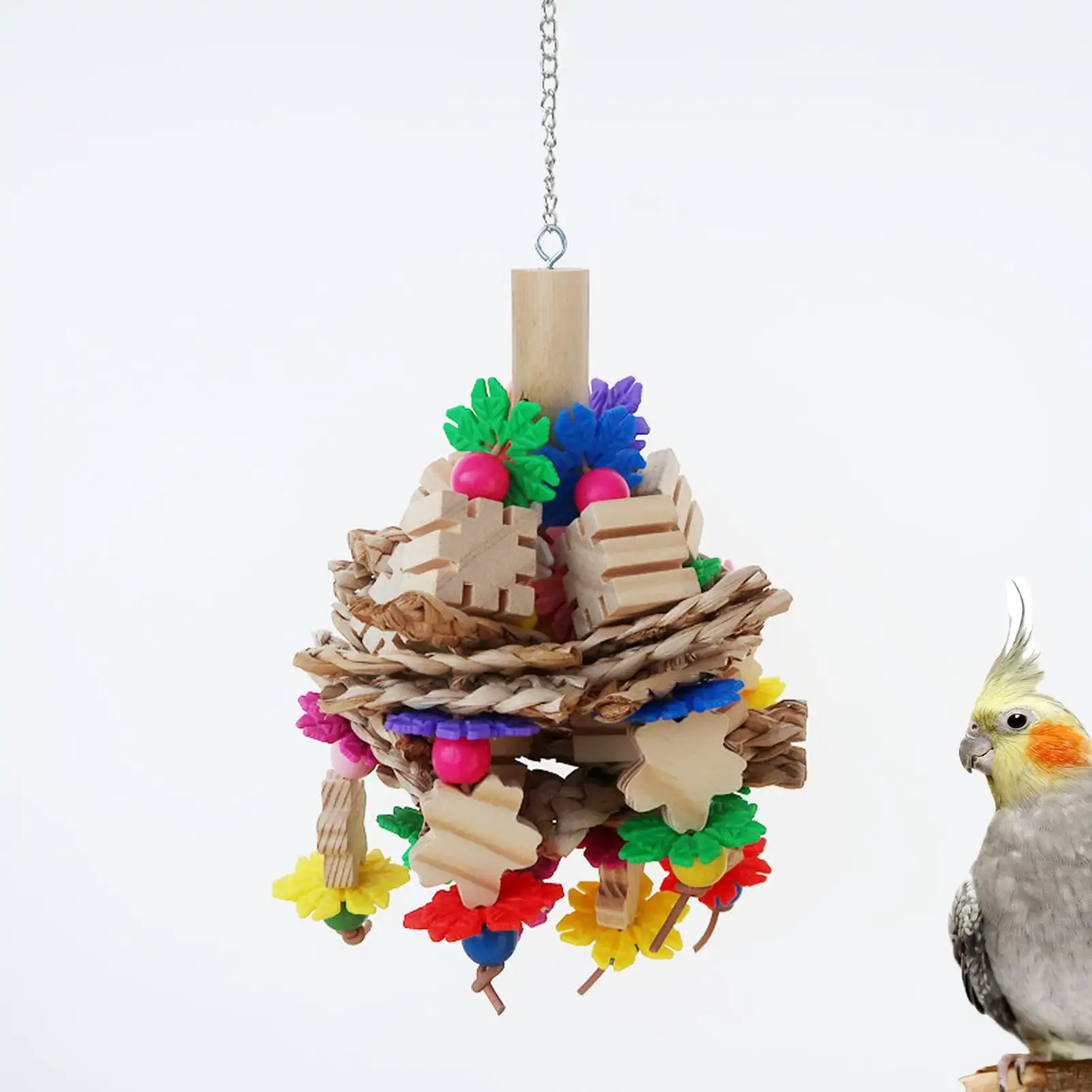 CHBORLESS Bird Parrot Tearing Toy for Chewing Climbing Biting Wooden Parakeet Cage Bite Toy