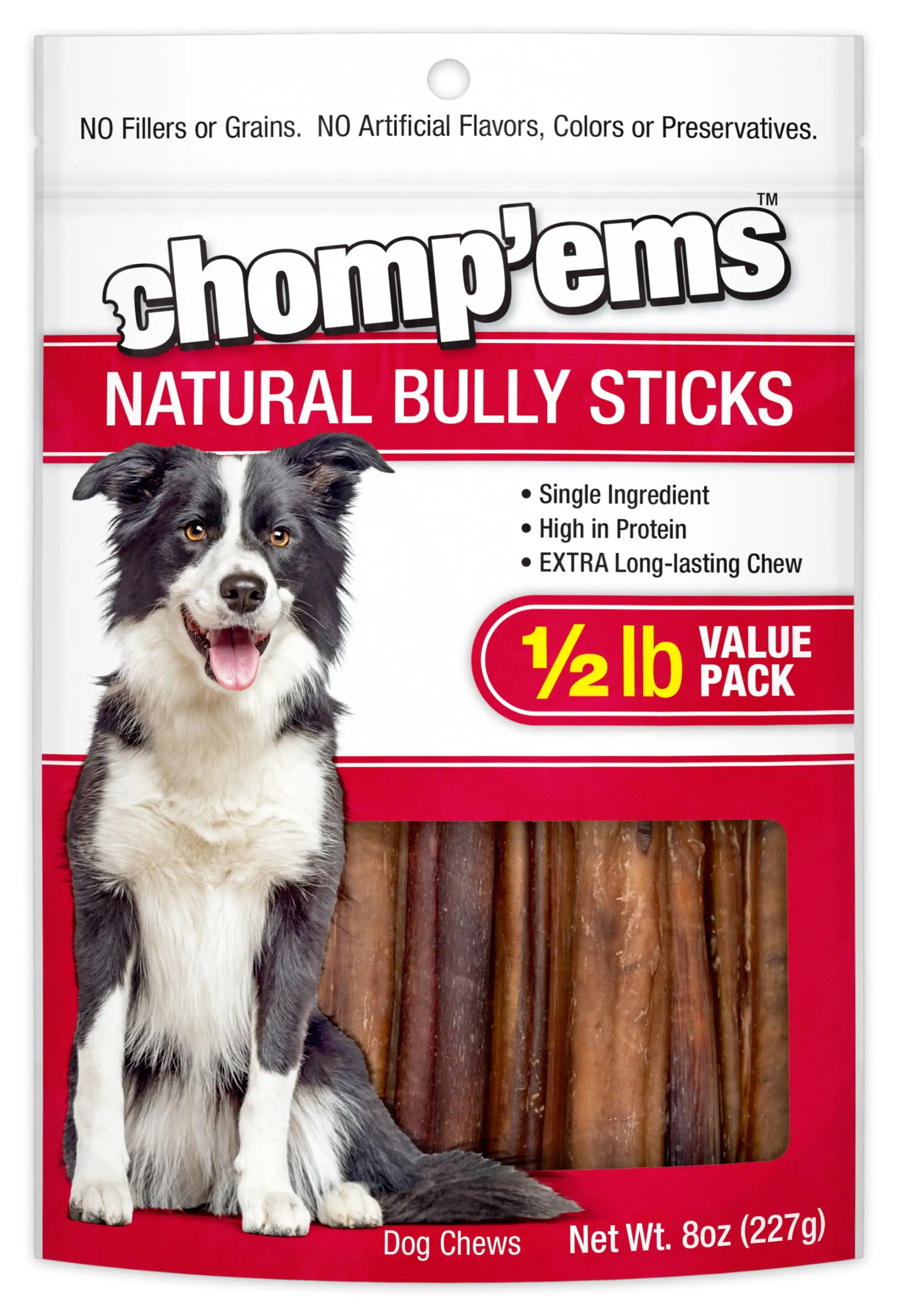 CHOMP'EMS BULLY STICK VALUE PACK 8oz ??Limited Ingredients