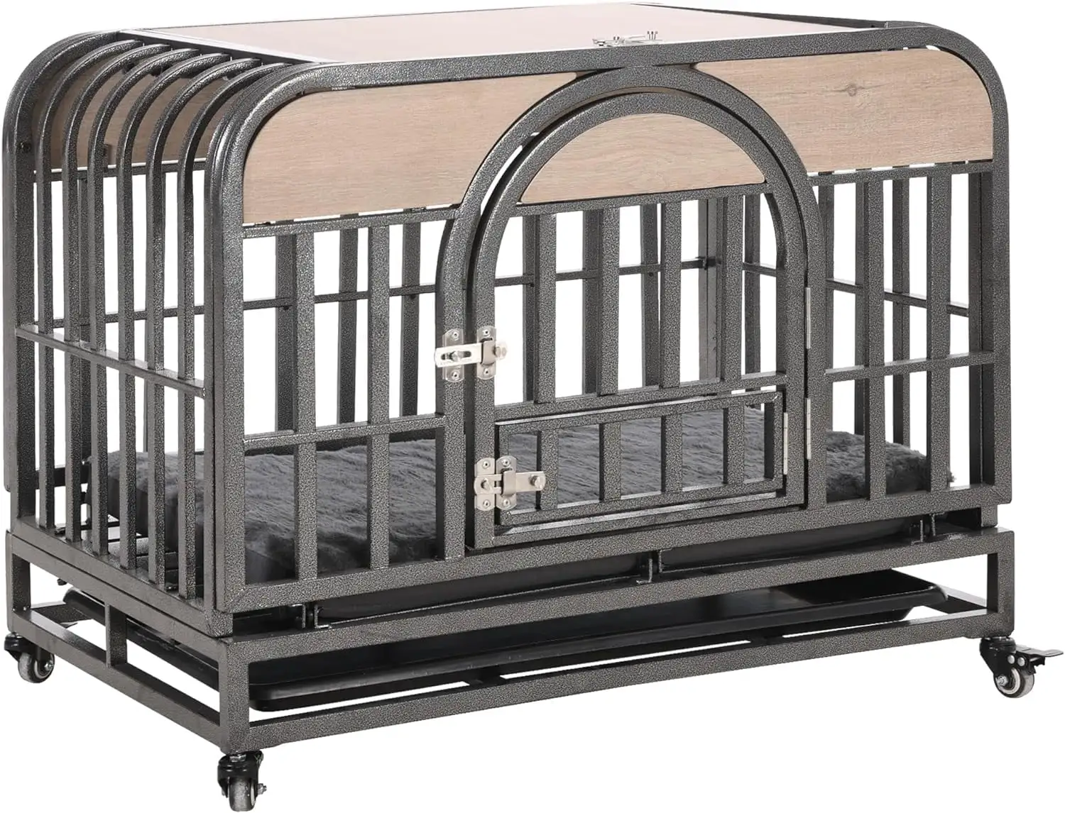 CIATRE Heavy Duty Dog Crate - Furniture Style with Removable Trays and Wheels for High Anxiety - Extra Large Size for Large Dogs - Impact Resistant Design - Includes Dog Crate Tray