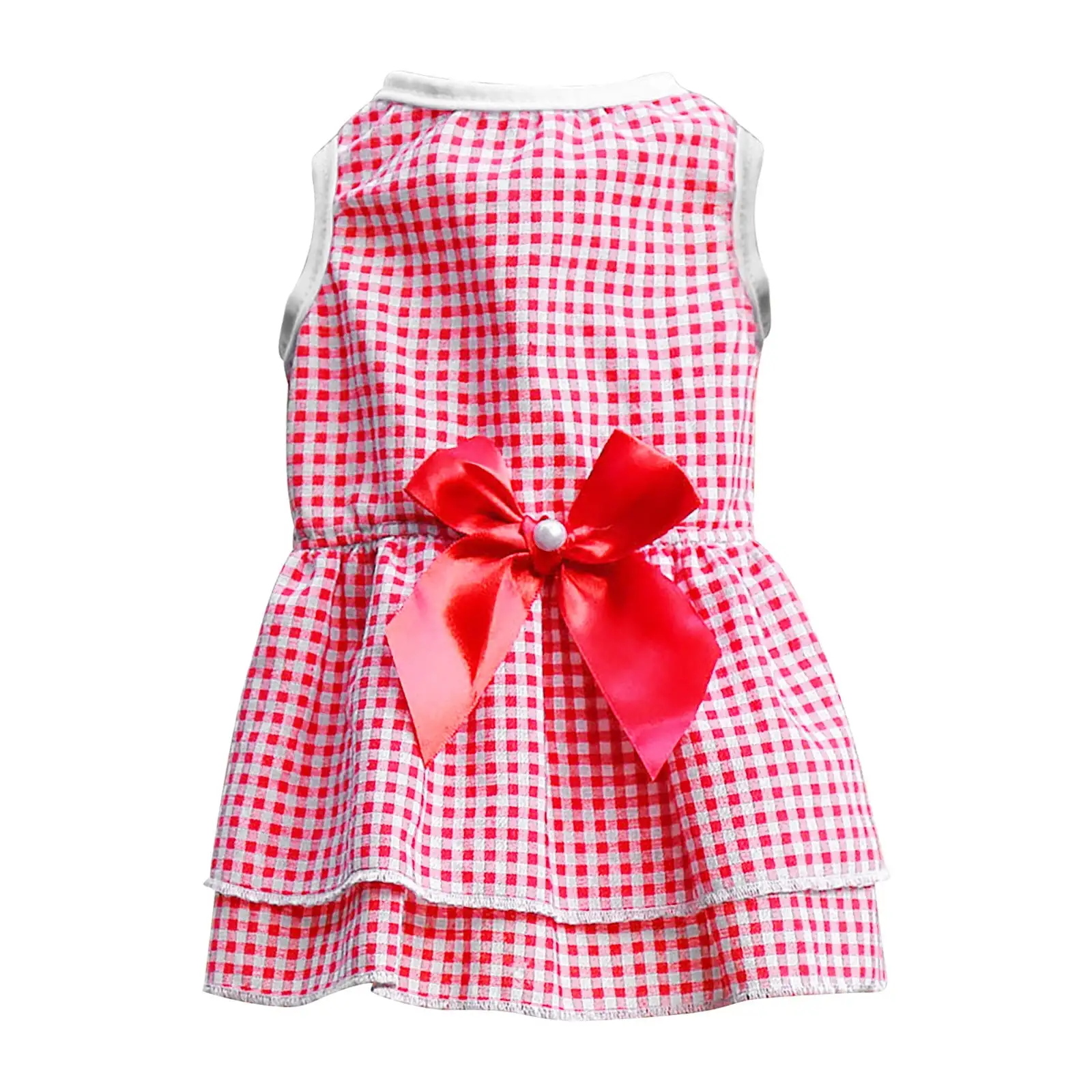 CICRKHB Dog Dress Pet Dresses Spring and Summer Pet Clothes Spring Cute Pet Supplies Cotton Dresses Bow Tie Thin Skirt Pet Supplies Red