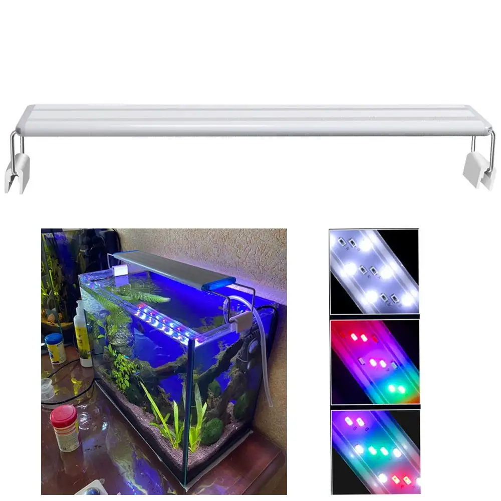 COSTYLE LED Aquarium Light Full Spectrum Aquatic Plant Light Multi-Color Extensible