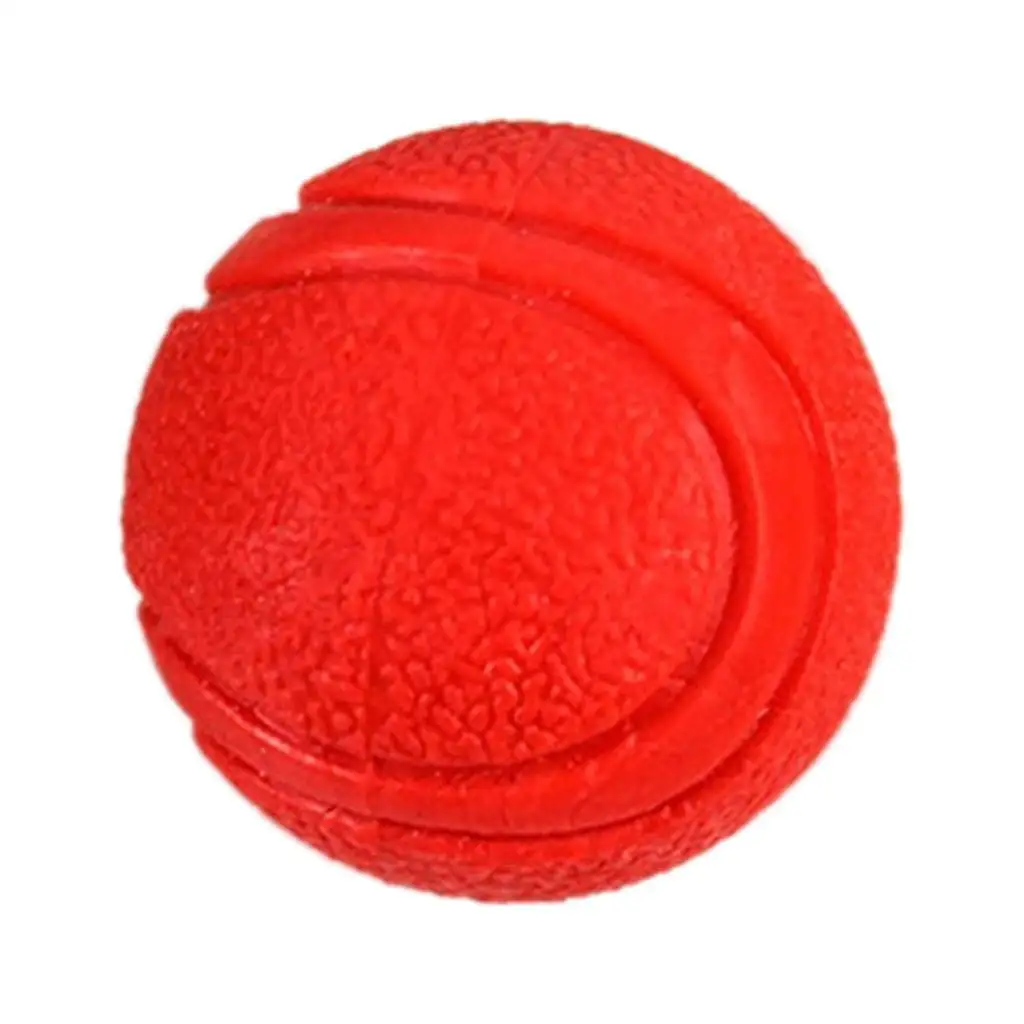 CQININI Pet Others 1Pcs Solid Rubber Ball Pet Dog Toy Training Chew Play Fetch Bite Toys Red One Size