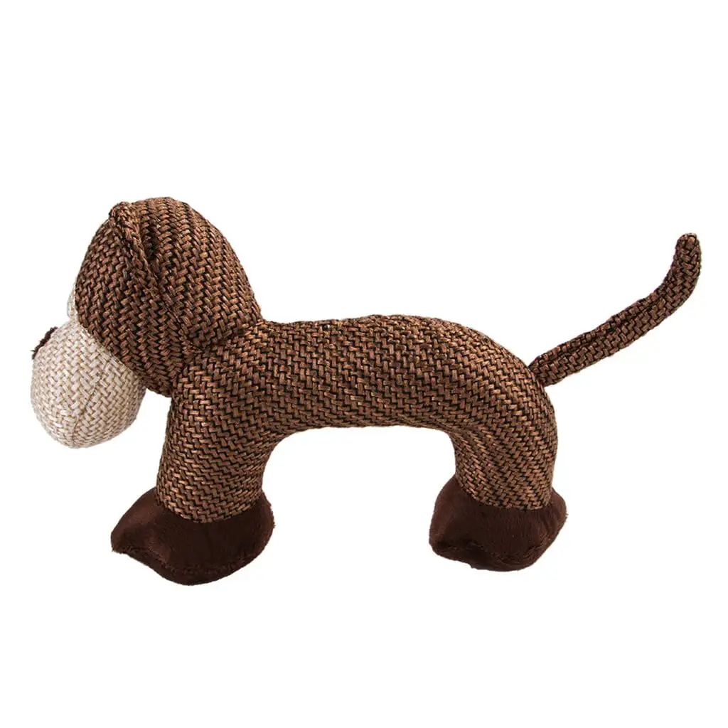 CQININI Pet Pet Dog Squeaky Toy Cat Squeaker Sound Chew Fetch Interactive Plush Toy Brown One Size