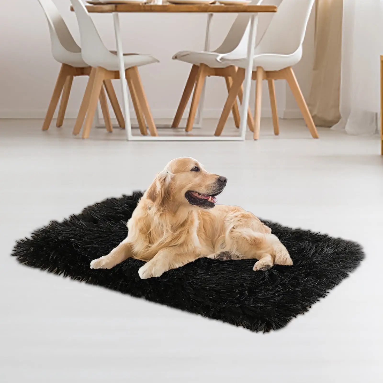 CUSSE Pet Washable Home Blanket Large Dog Bed Cushion Mattress Kennel Soft Crate Mat Black 29.5x39.3