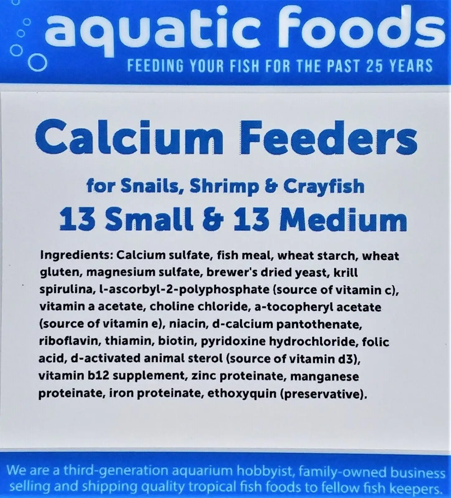 Calcium Feeder Shells for Shrimp. Snails. Crabs. Crayfish. Hermit Crabs and all Tropical Fish. 26 Count Bag of Small & Medium