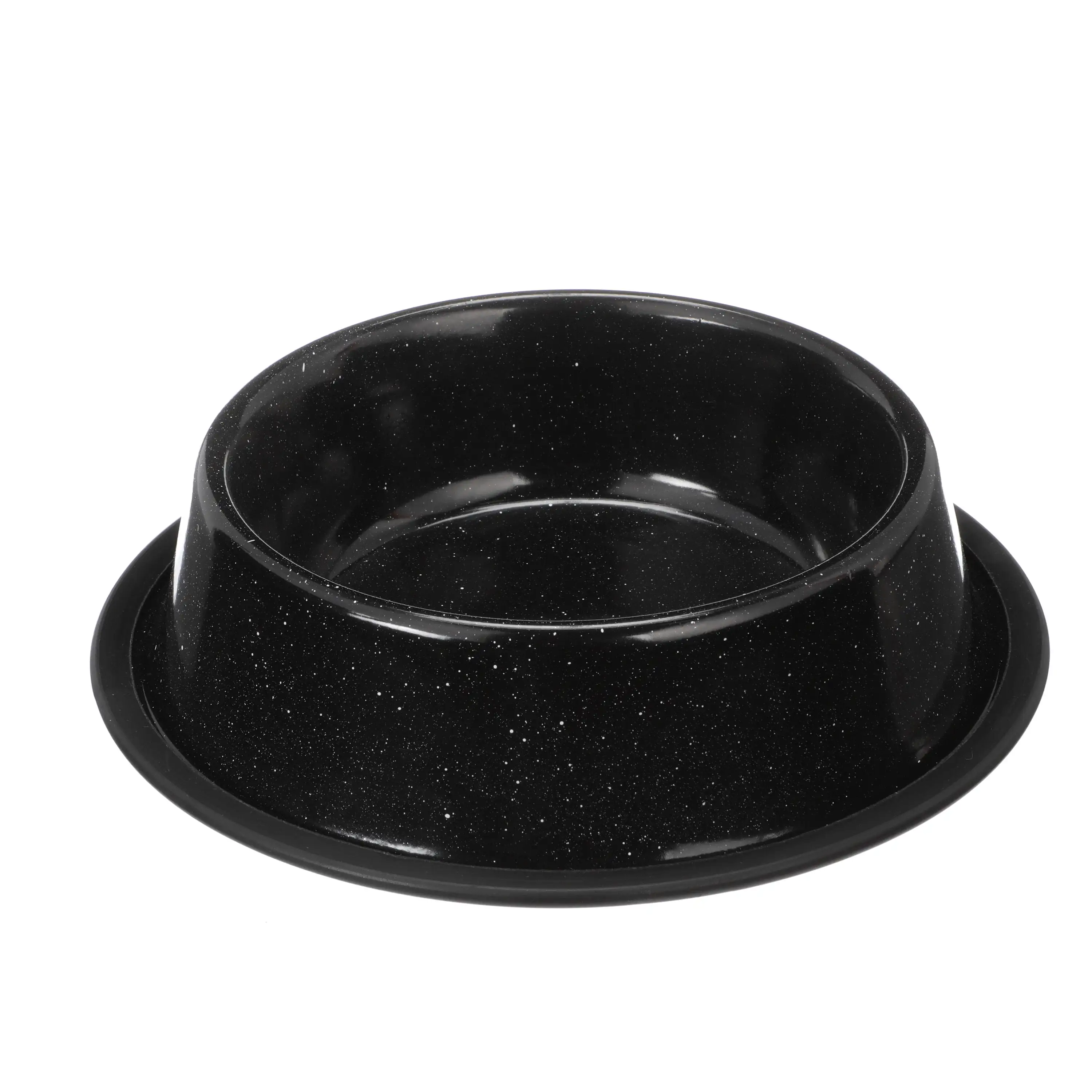 Camping Style Non-Tip Pet Bowl - Food or Water Bowl for Cats or Dogs. 32 oz.. Black