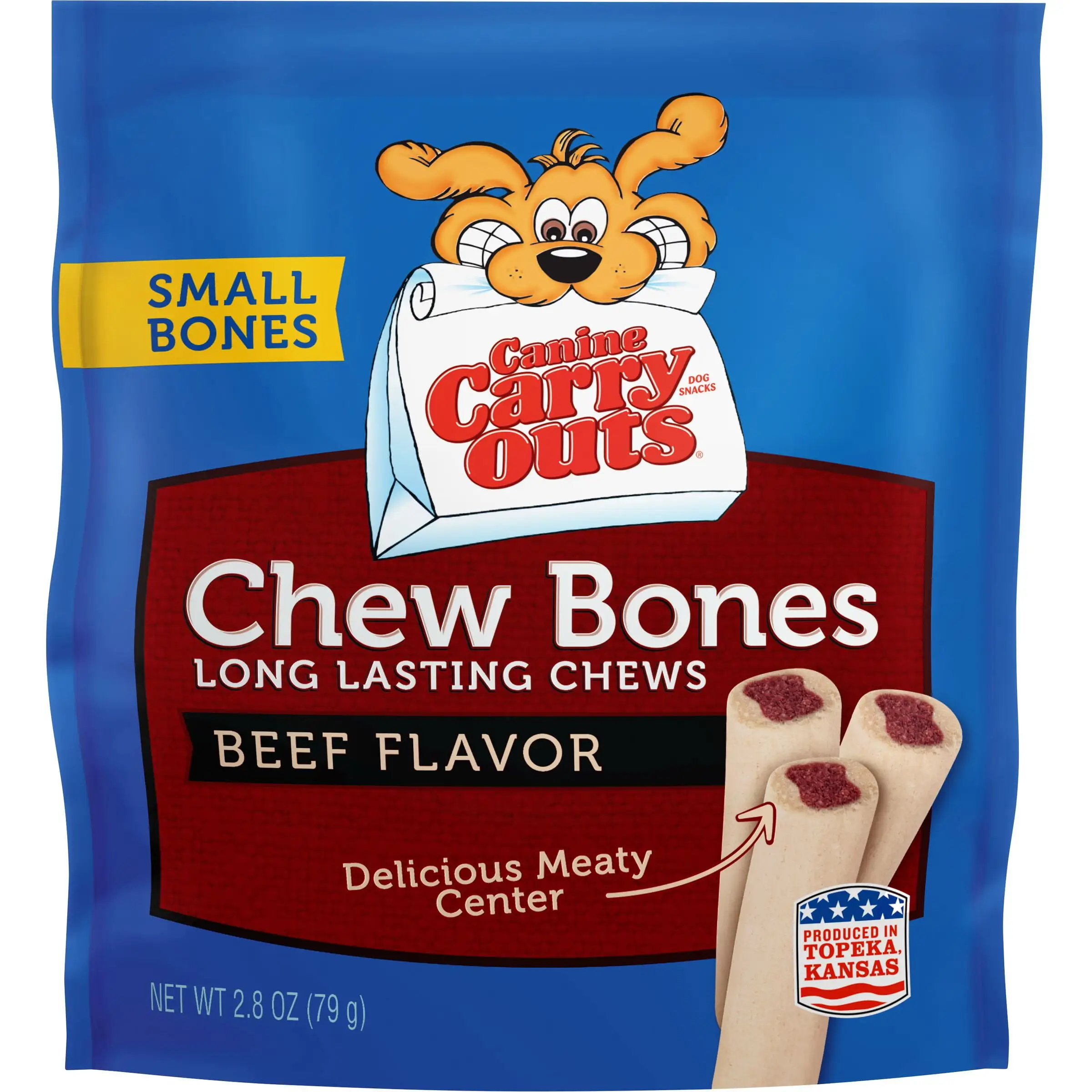 Canine Carry Outs Chew Bones Beef Flavor Dog Snacks. 2.8-Ounce