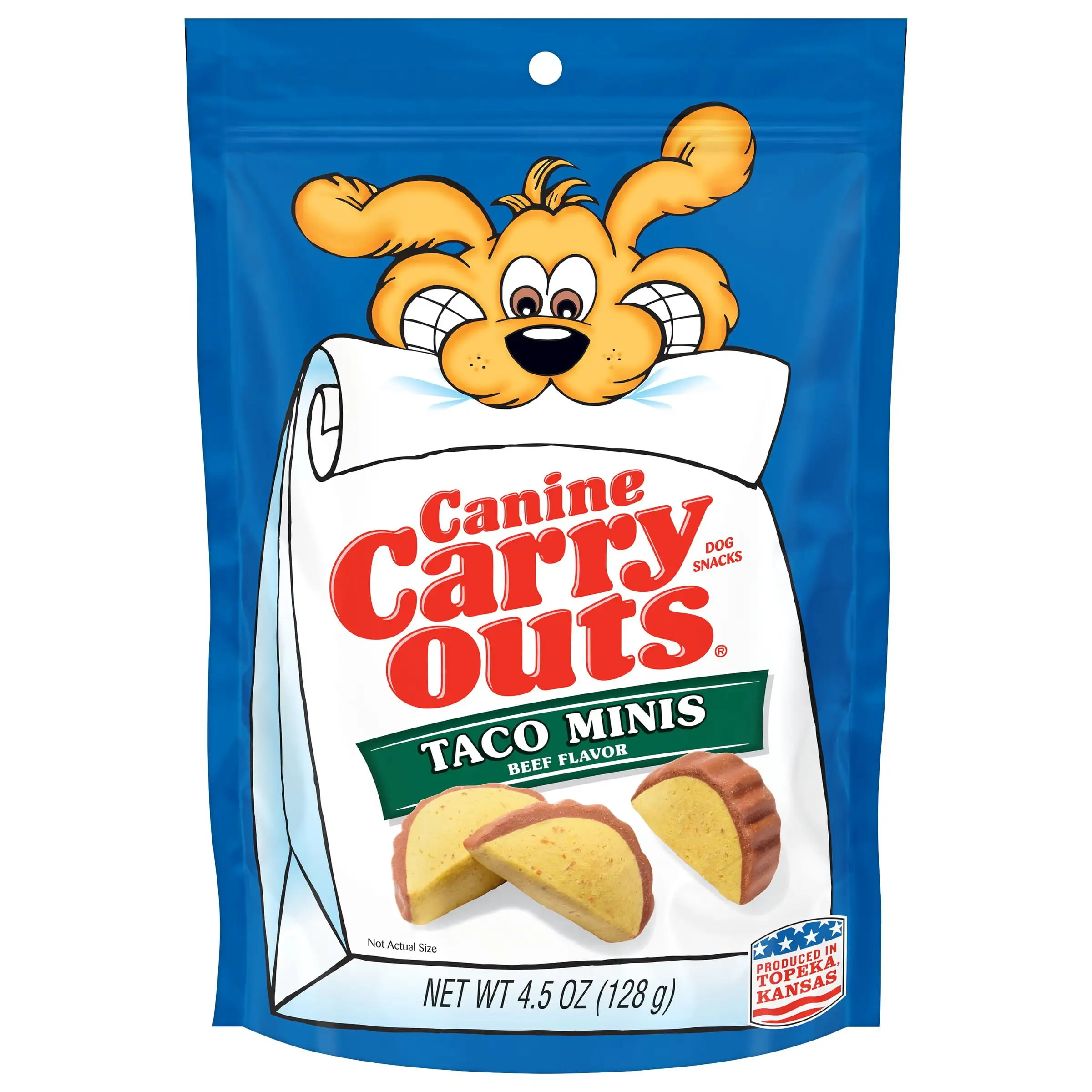 Canine Carry Outs Taco Minis Beef Flavor Dog Treats. 4.5oz