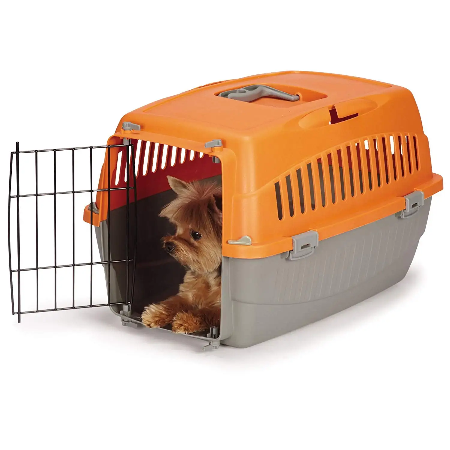 Carry Me Plastic Dog Crate. Orange. Small. 23L x 14W x 8H