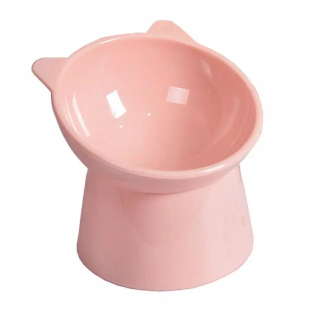 Cat Bowl Anti Vomiting.Raised Cat Food Bowls.Tilted Elevated Cat Bowl.Pet Food Bowl for Flat Faced Cats.Small Dogs.Protect Pet's Spine (Pink)