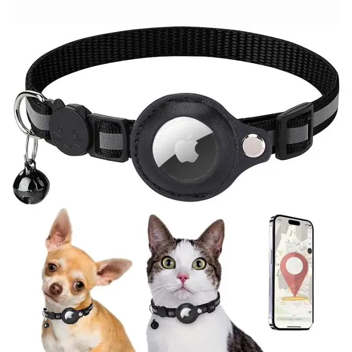 Cat Collar. Airtag. Cat Collar with Apple Air Tag and Bell for Cats. GPS for Cats. Reflective Collar. Airtag Dog Collar. Adjustable-Black