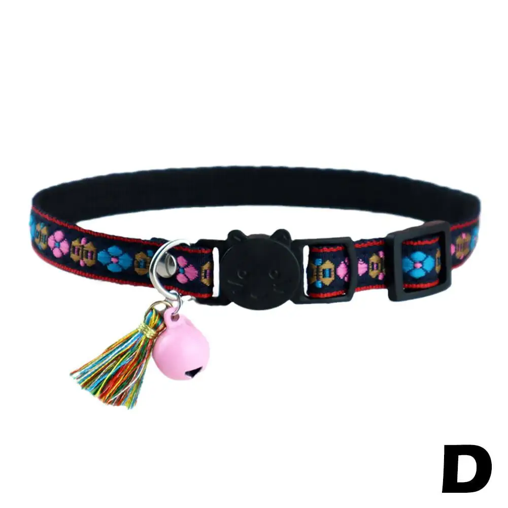 Cat Collar Breakaway with Bells. Adjustable Cute Tribal Pattern F3K9