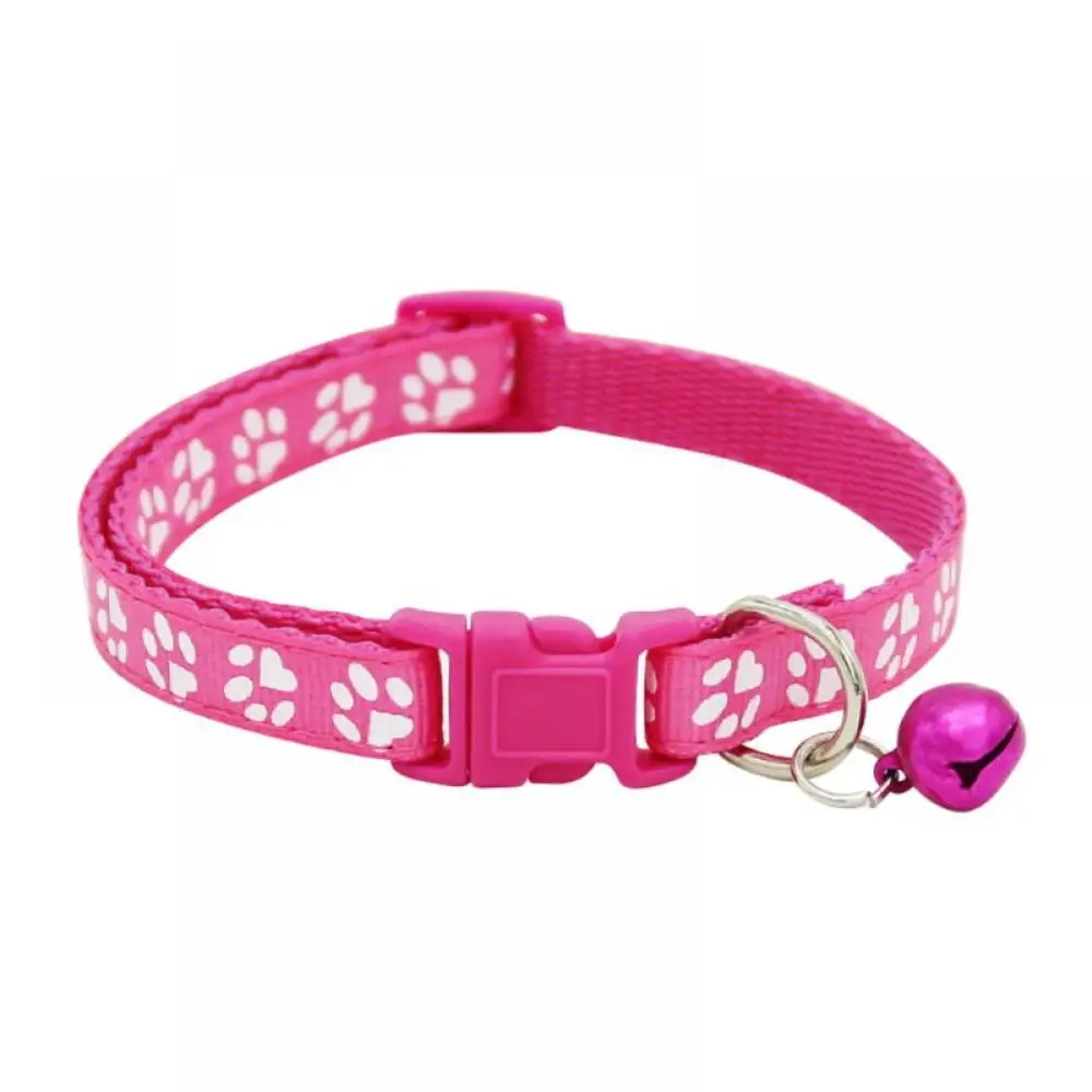 Cat Collar. Cat Safety Collar with Buckle. Kitten Collar for Cat with Bell. Neck Fit 19-33 cm. Pink