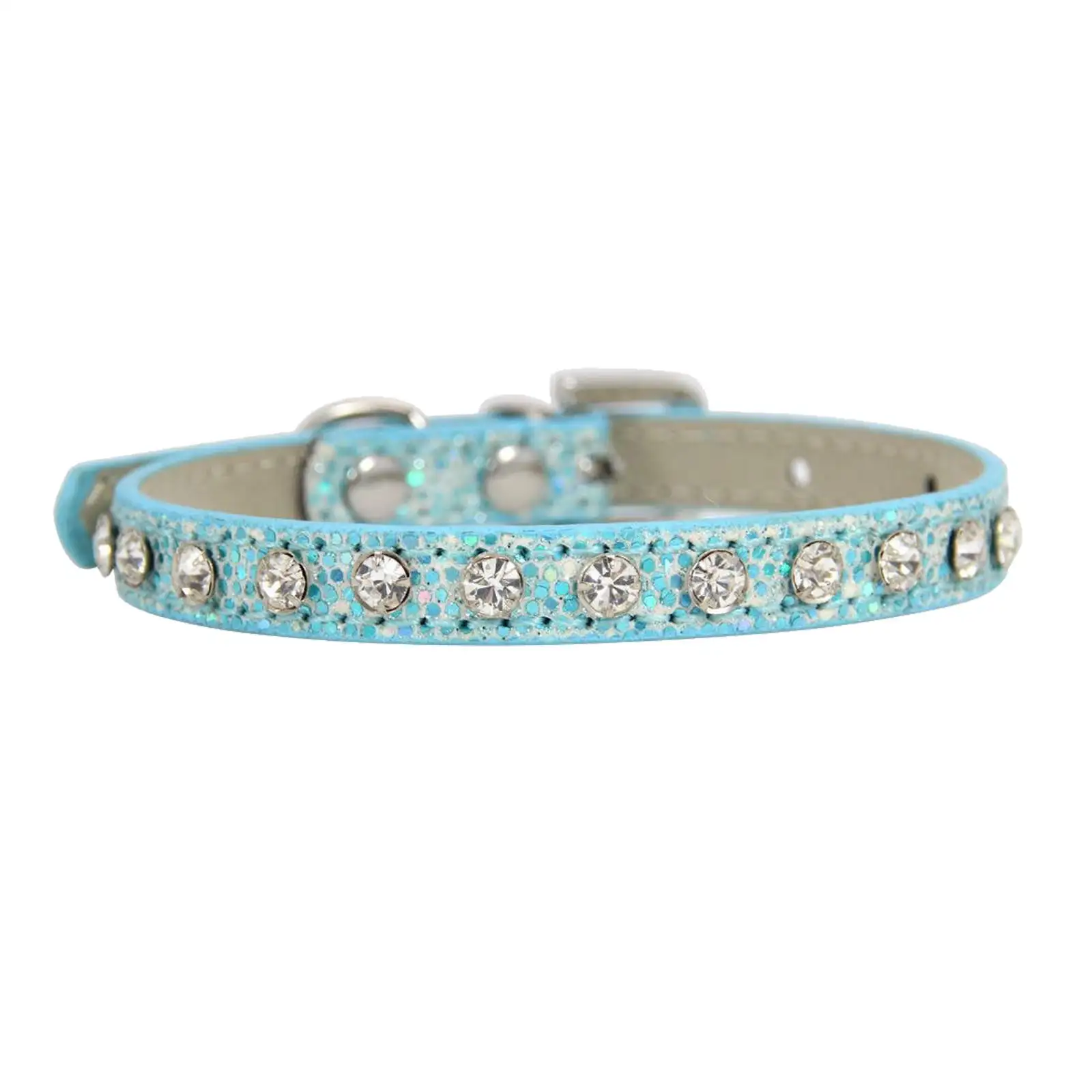 Cat Collars PU Leather With Rhinestone Cat Collar Adjustable Bling Pet Collars For Cats Puppy Rabbits And Small Dogs M