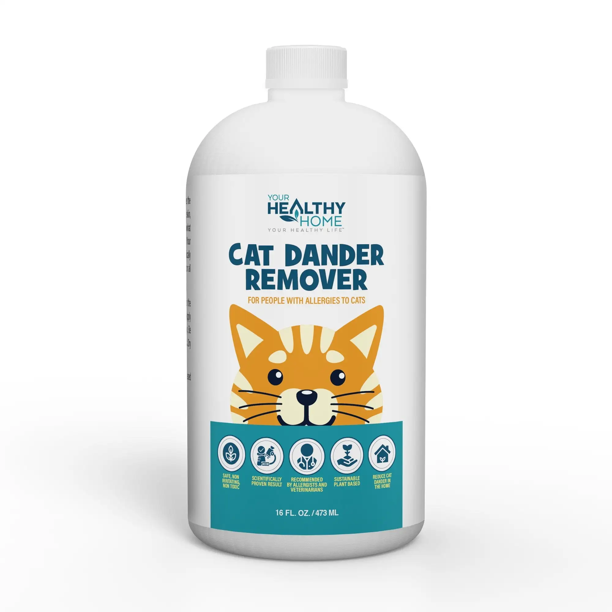 Cat Dander Remover & Allergy Relief Spray|All Natural Effective Treatment for Cat Allergies|Vet Recommend. Cruelty Free & Made in USA (16 oz)