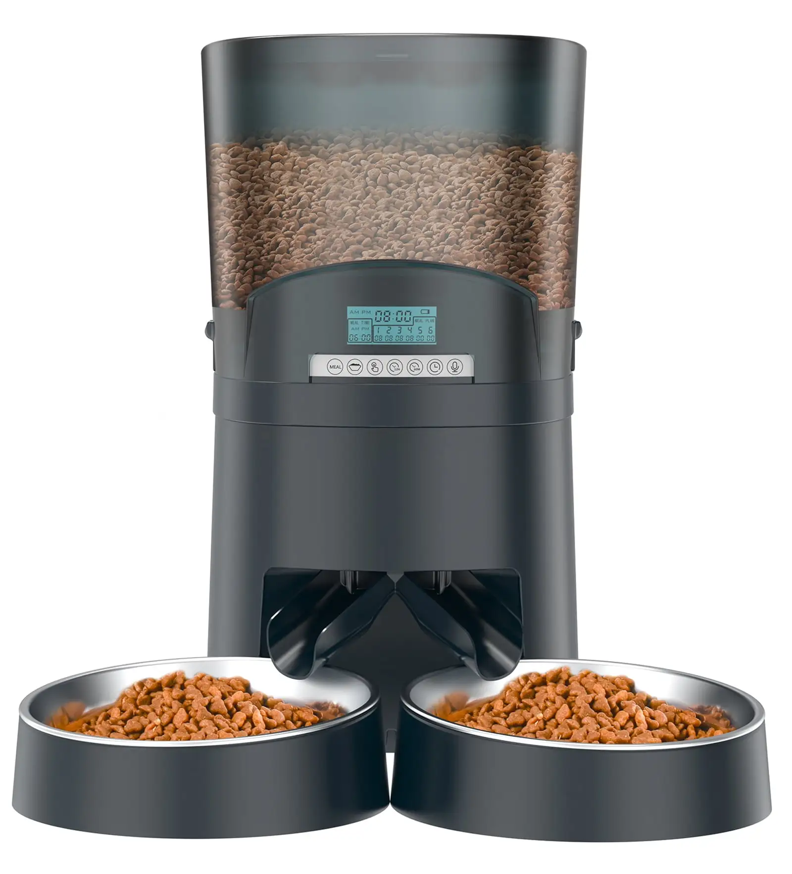 Cat Feeder. HoneyGuaridan 6.5L Automatic Pet Feeder for Two Cats Dogs Food Dispenser Auto Cat Feeder 6 Meal Portion Control. Distribution Alarm. Programmable Timer Feeder. Customizable Voice Recorder