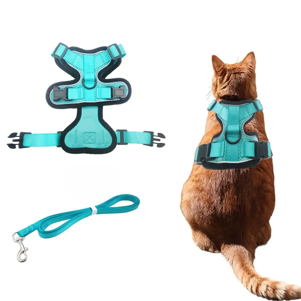 Cat Harness and Leash for Walking. Escape Proof Soft Adjustable Vest Harnesses for Cats. Easy Control Breathable Reflective Strips Jacket