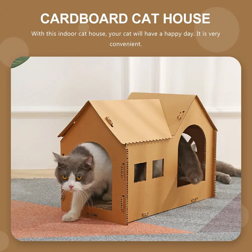 Cat House Kitten Paper Scratching Scratcher Toy House CatnipScratchers Playthings Grinding Board Playing Playground