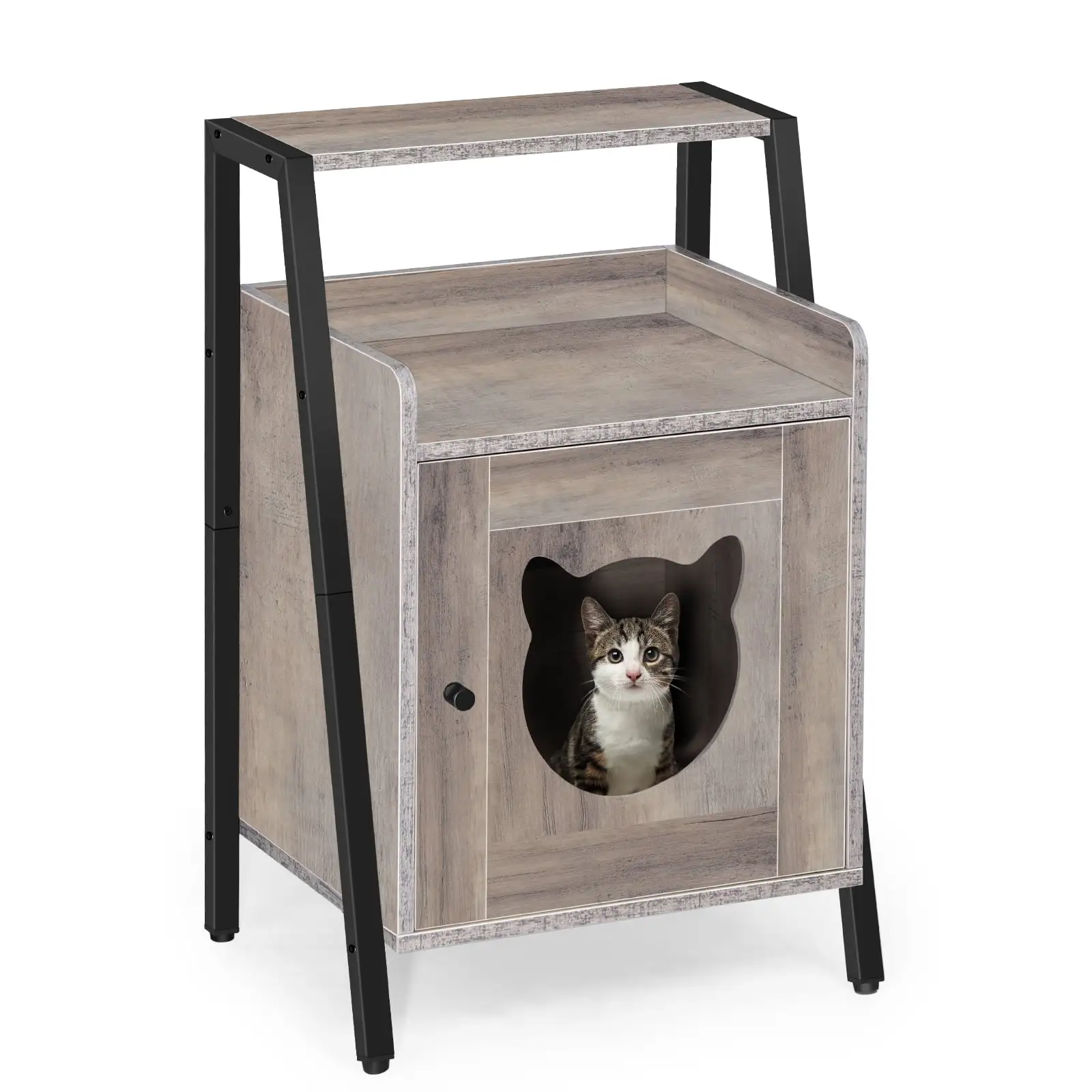 Cat Litter Box Furniture. Hidden Cat Bed End Table for Cats Nightstand Pet House