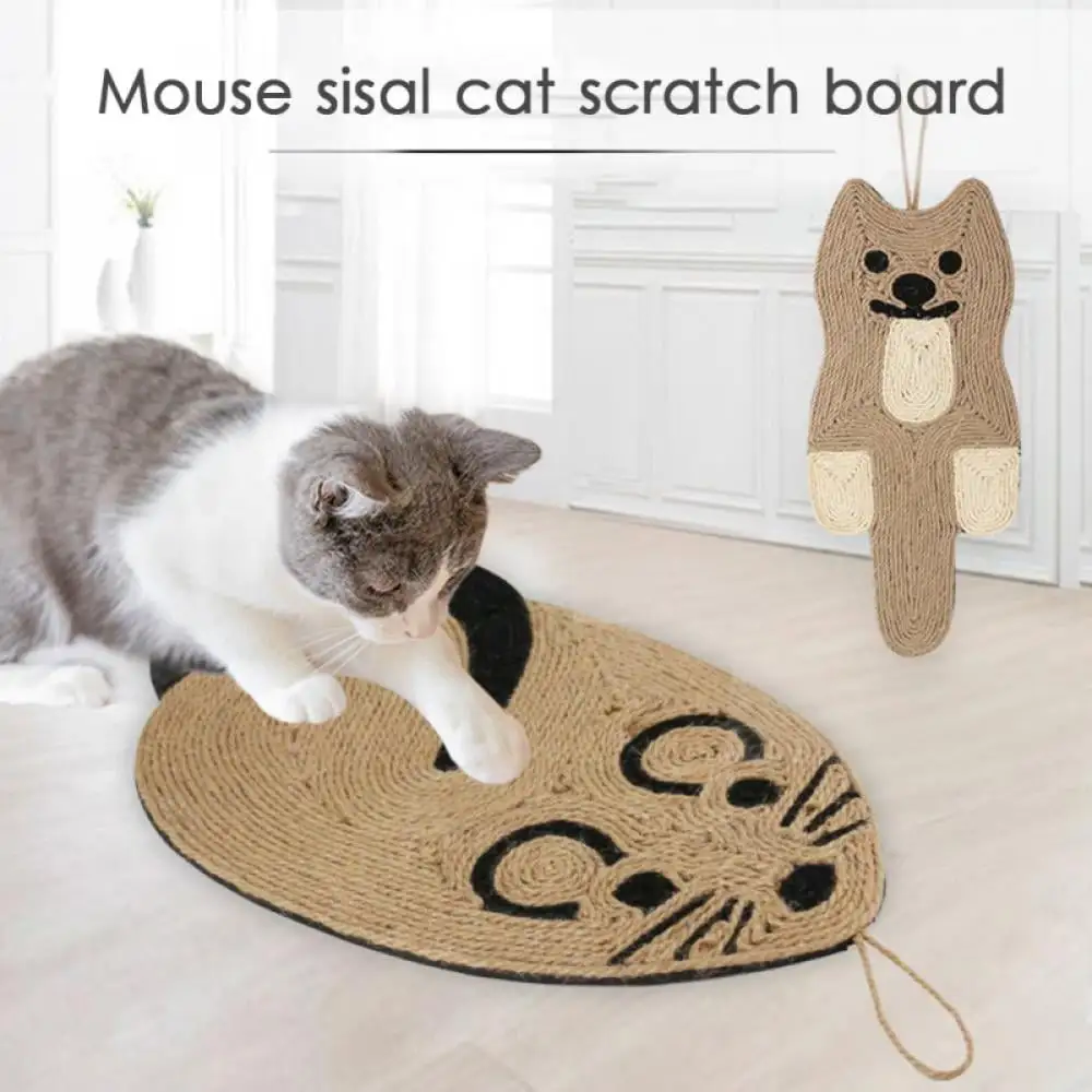 Cat Scratcher Mat. 21.25*9.84 Inch Natural Sisal Cat Scratch Mats. Horizontal Cat Floor Scratching Pad Rug. Protect Carpets and Sofas (Mouse)