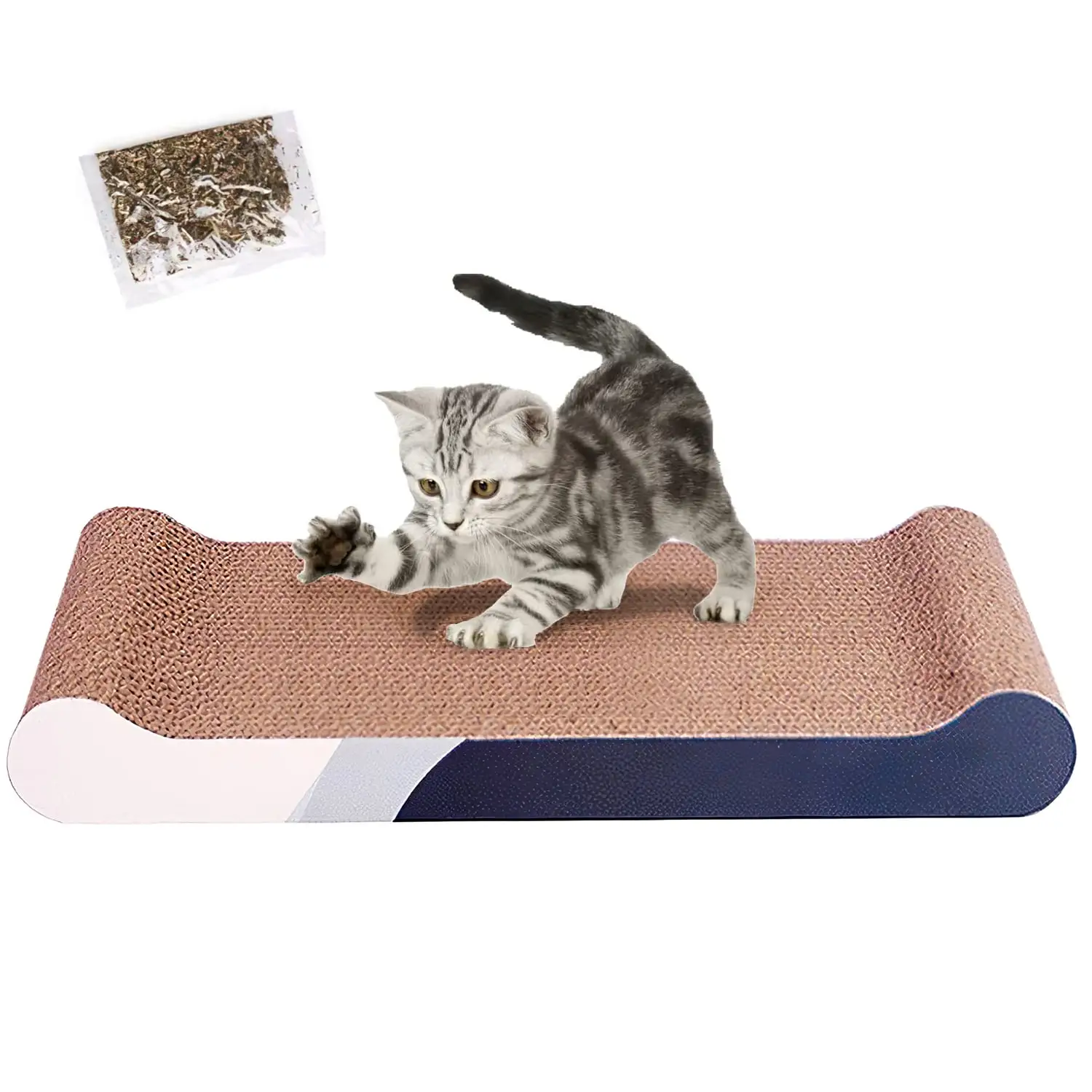 Cat Scratcher - Recycle Corrugated Cat Scratcher Cardboard Wave Shaped Reversible Scratching Pad for Kitty Cat Scratch Pad Lounger Sofa