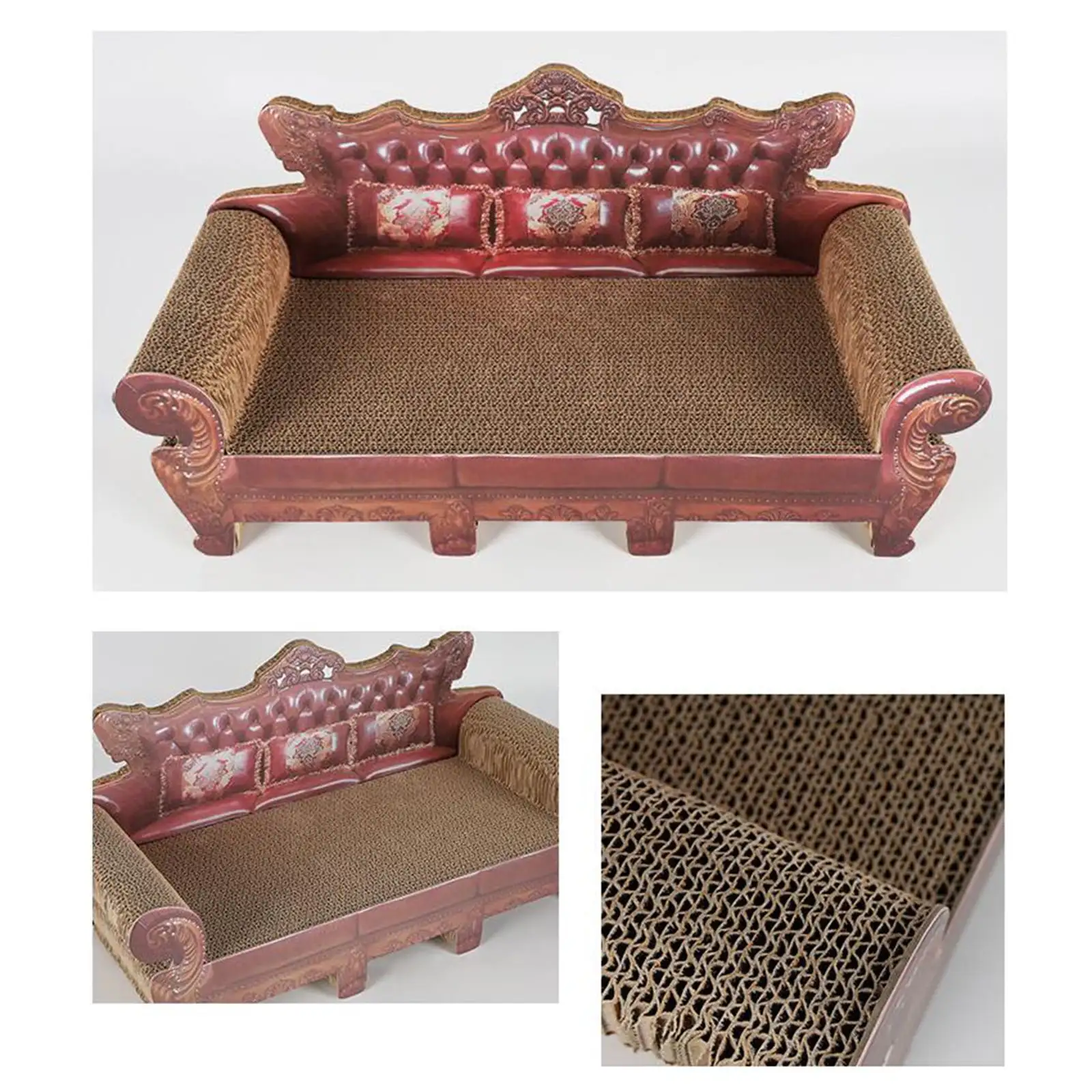 Cat Scratching Board. Cat Scratcher Cardboard for Furniture . Cat Scratching Pad Lounge . Sofa Shaped - 57x28x27cm