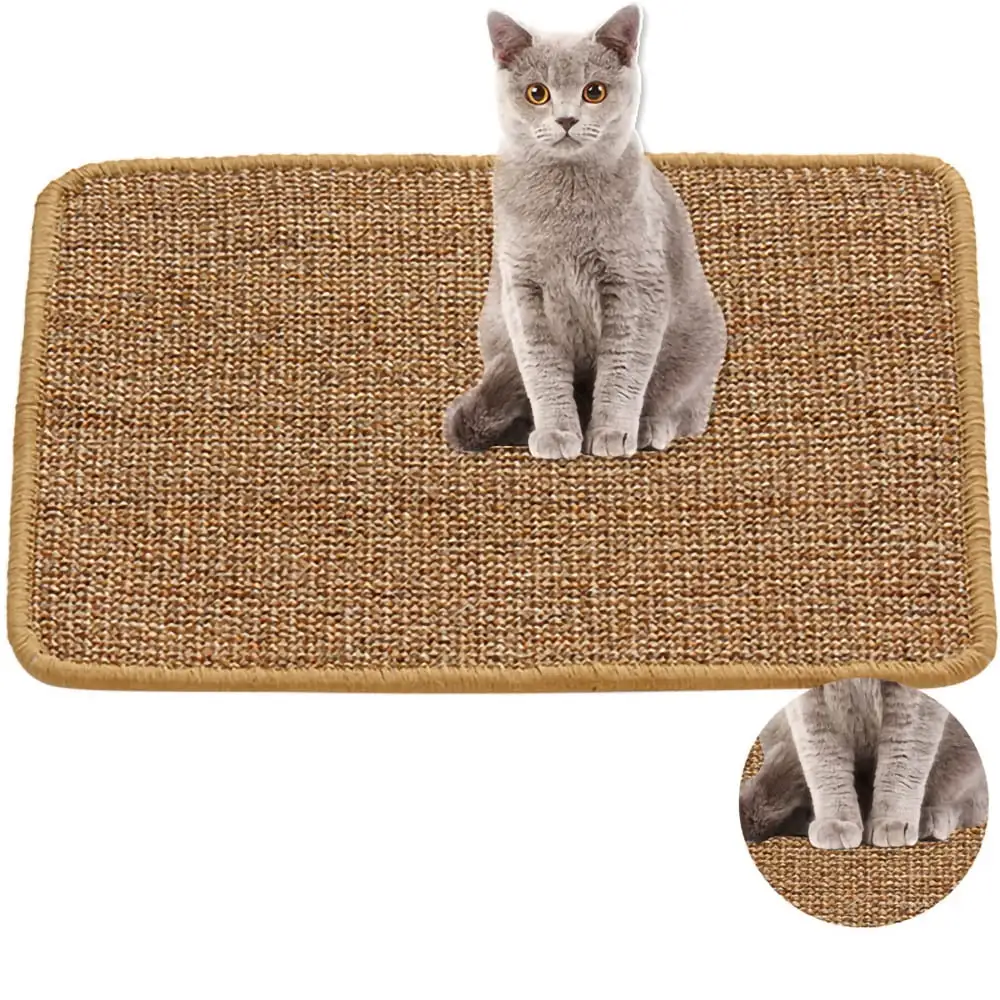 Cat Scratching Mat. Natural Sisal Mat. Anti-Slip Cat Scratch Pad. Cat Scratcher Cat Toys. Protect Carpets and Sofas. Random Color