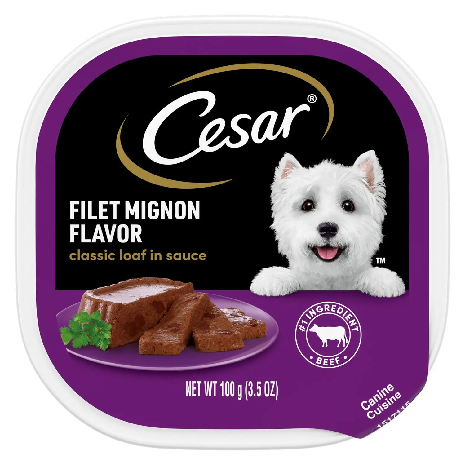 Cesar Classic Loaf In Sauce Filet Mignon Wet Dog Food Adult. (24) 3.5 Oz. Easy Peel Trays