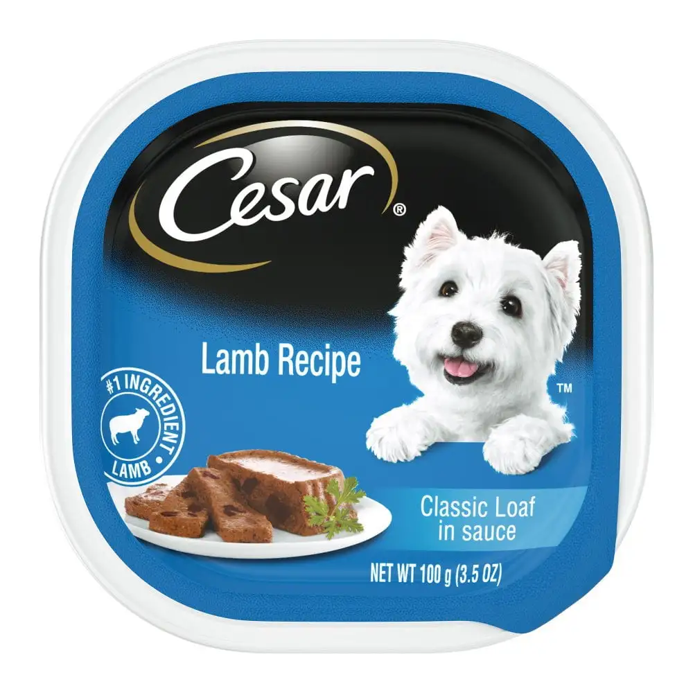 Cesar Classic Loaf in Sauce Adult Wet Dog Food Lamb. 3.5 oz