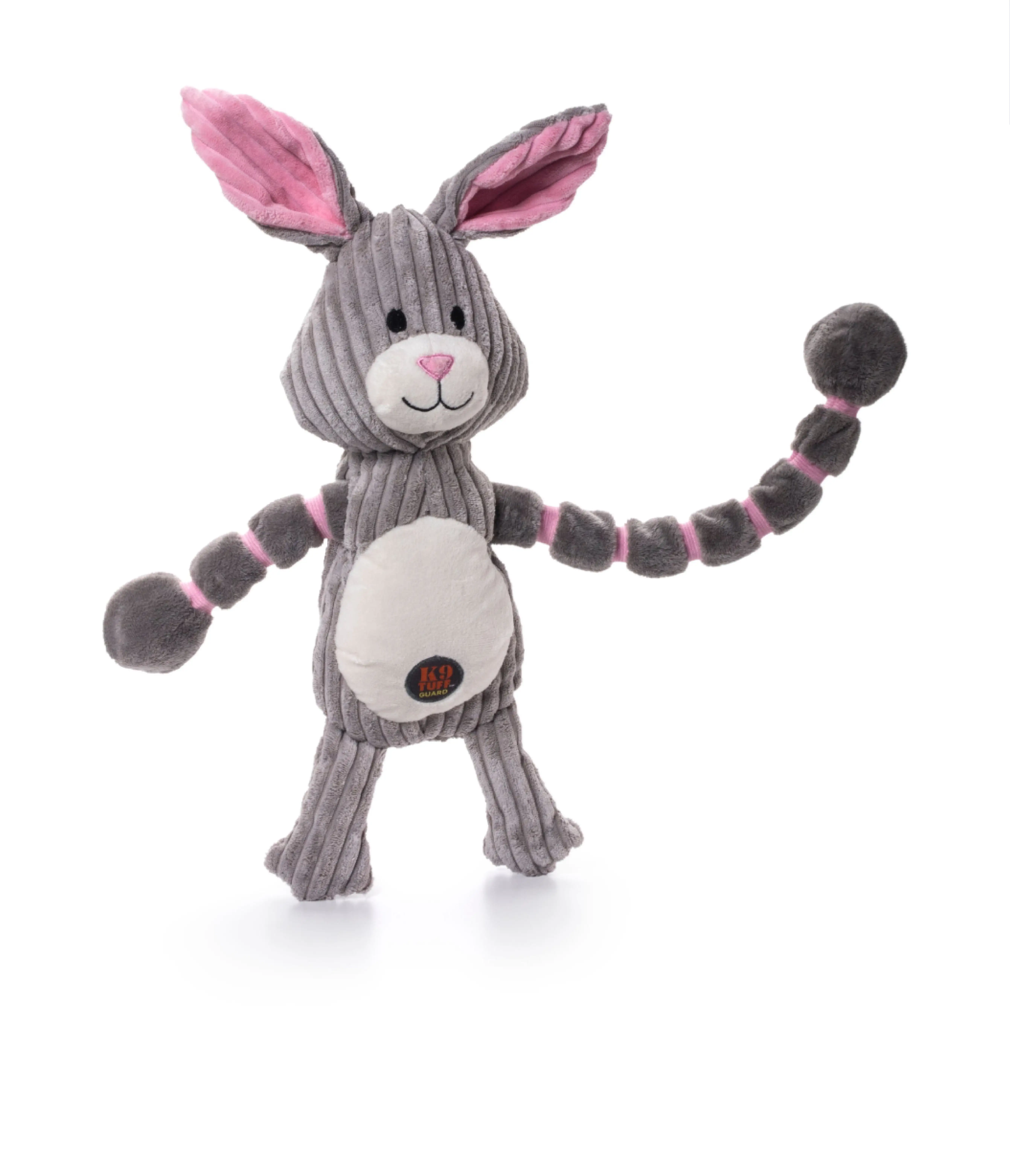 Charming Pet Thunda Tugga Bunny Plush Dog Toy. Grey. One-Size