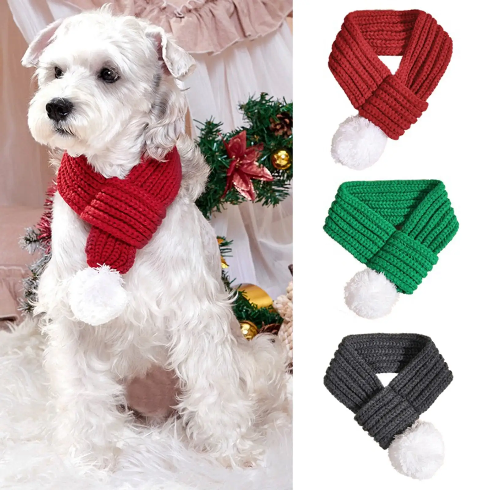 Cheers.US 3Pcs Dog Scarf - Fall Dog Bandana Holiday Scarf - Pet Costume Christmas Scarf Pet Scarf Pet Apparel Neckerchief for Dogs and Cats