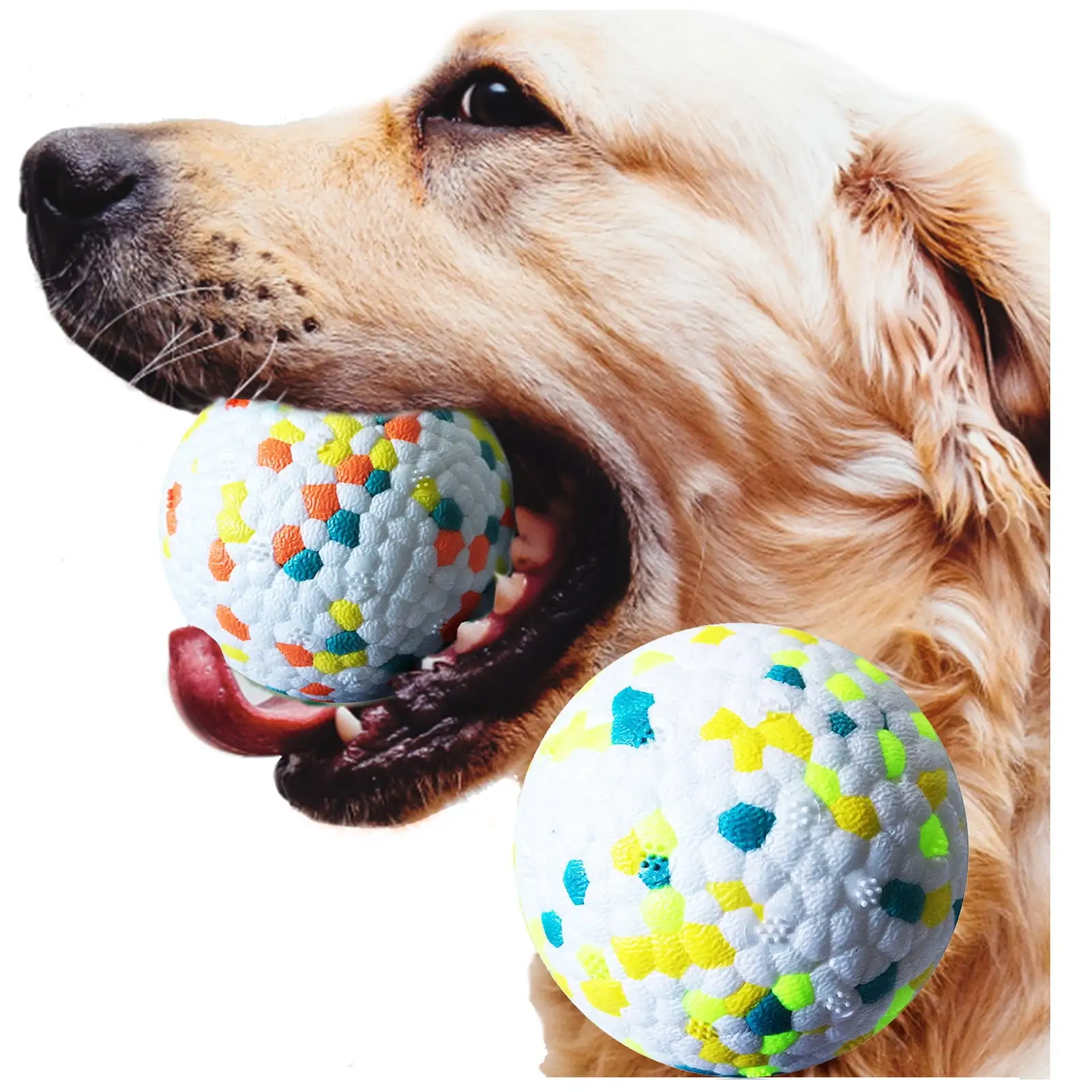 Cheers.US Dog Squeaky Toys for Aggressive chewers Large Breed Balls Interactive Dog Ball Toy Almost Indestructible Tough Durable Stick for Medium Small Dogs Puppy Toys with Natural Rubber