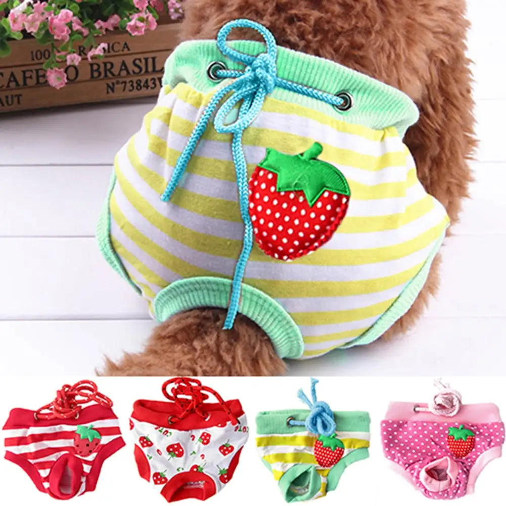 Cheers.US Female Pet Dog Puppy Diaper Pants Physiological Sanitary Short Female Dog Diapers. Doggie Diaper Wraps for Female Dogs Panty Nappy Underwear M/L/XL