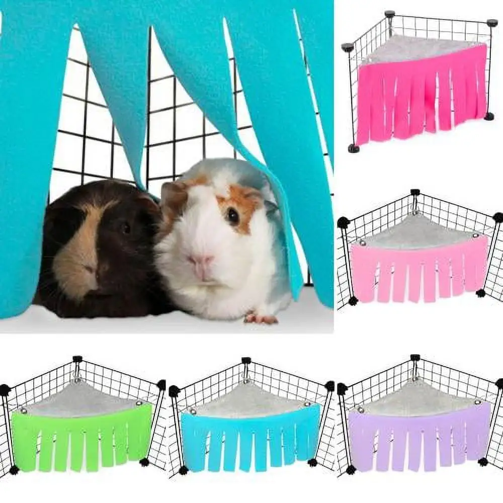 Cheers.US Guinea Pig Hideout Small Animal Corner Fleece Hideaway Cute Ferret Hammock.Animal Hamster Corner Tassel Hideout for Ferrets Small Pets