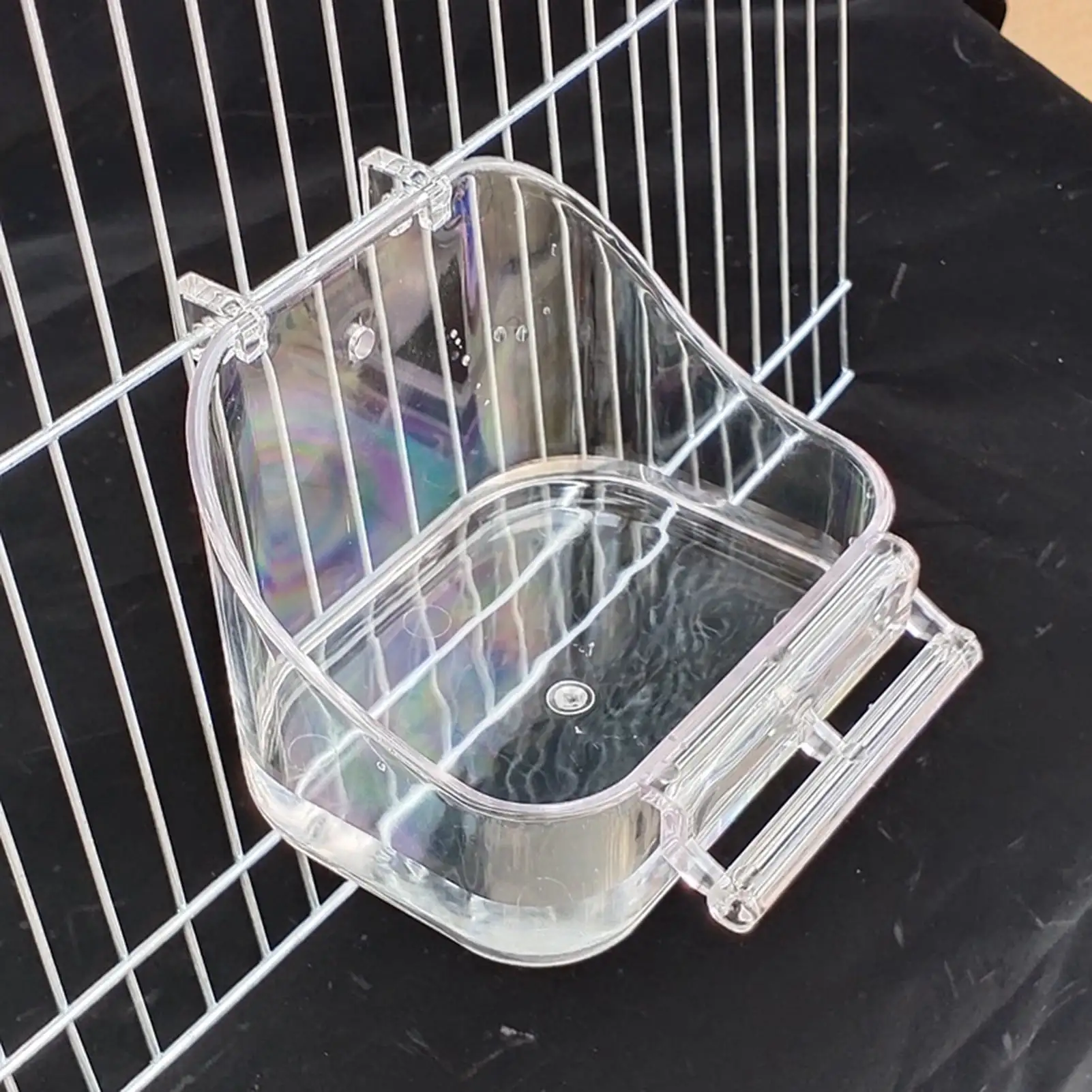 Cheers.US Hanging Bird Bath Shower Box Bowl Cage Accessory for Little Bird Canary Budgerigar Parrots Crested Myna Cockatiel Lovebird Parakeet Bath